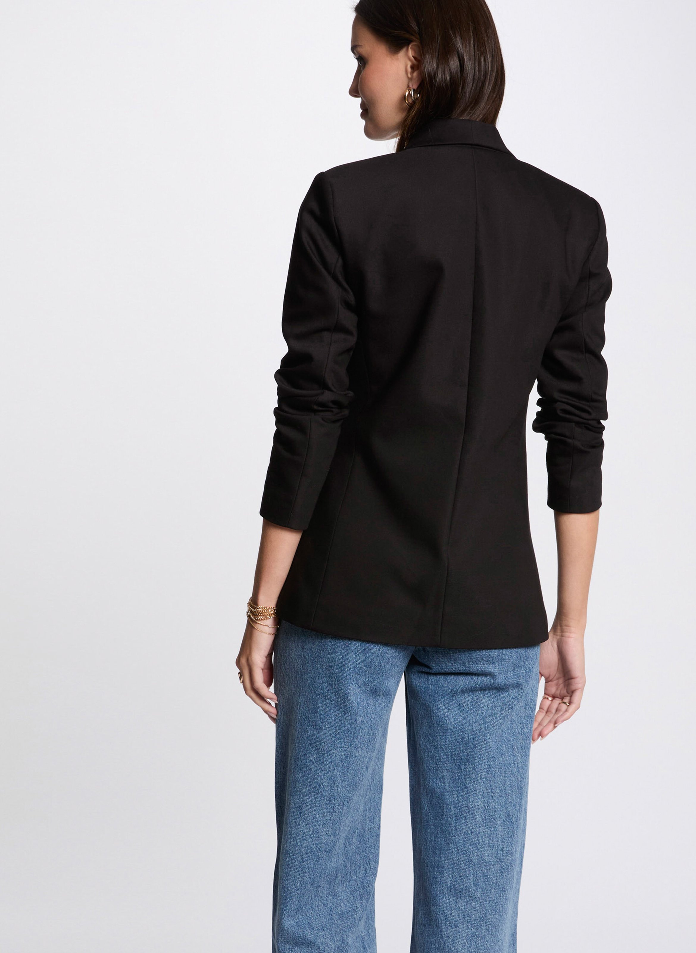 Cotton-blend blazer Black