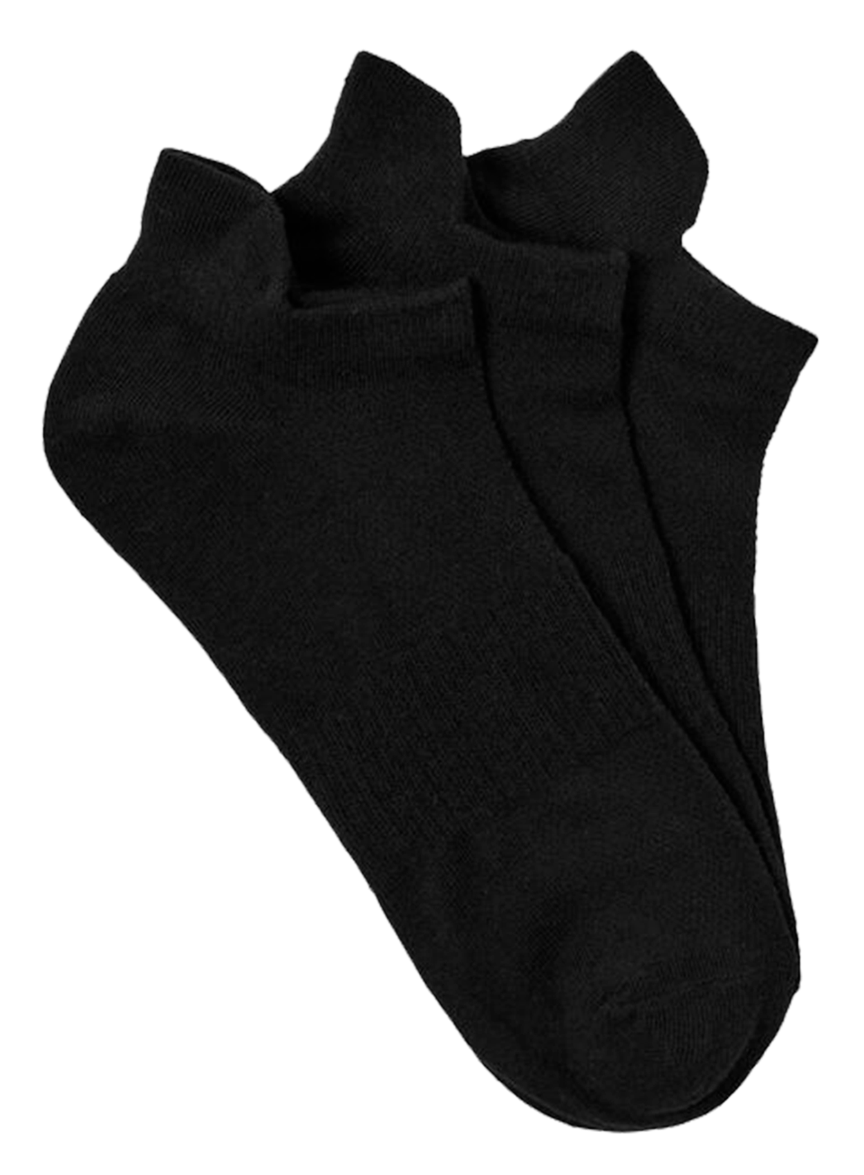 Set of 3 pairs of blended organic cotton ankle socks SELECTED Black