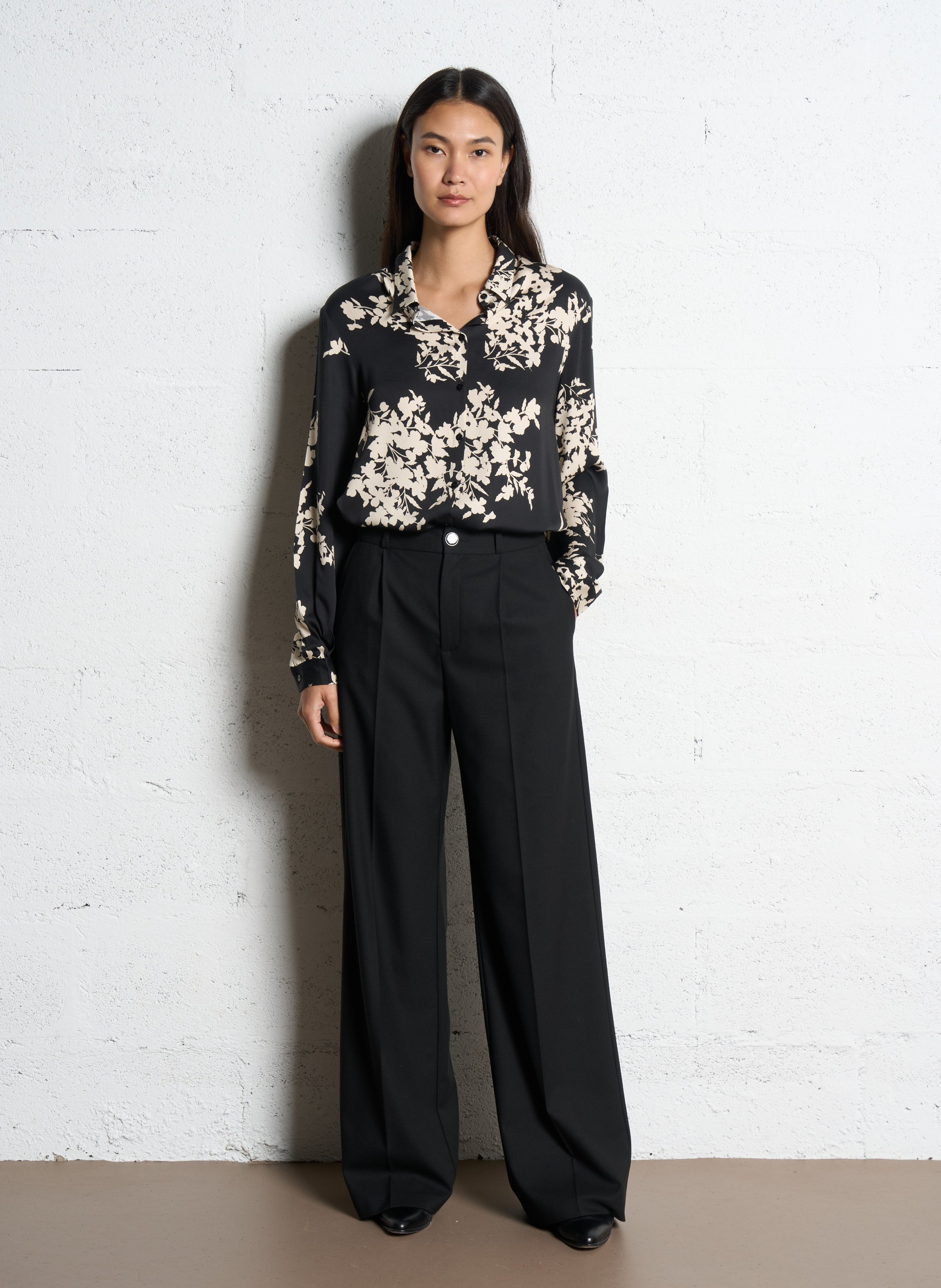 High-waisted pants ONE STEP Black