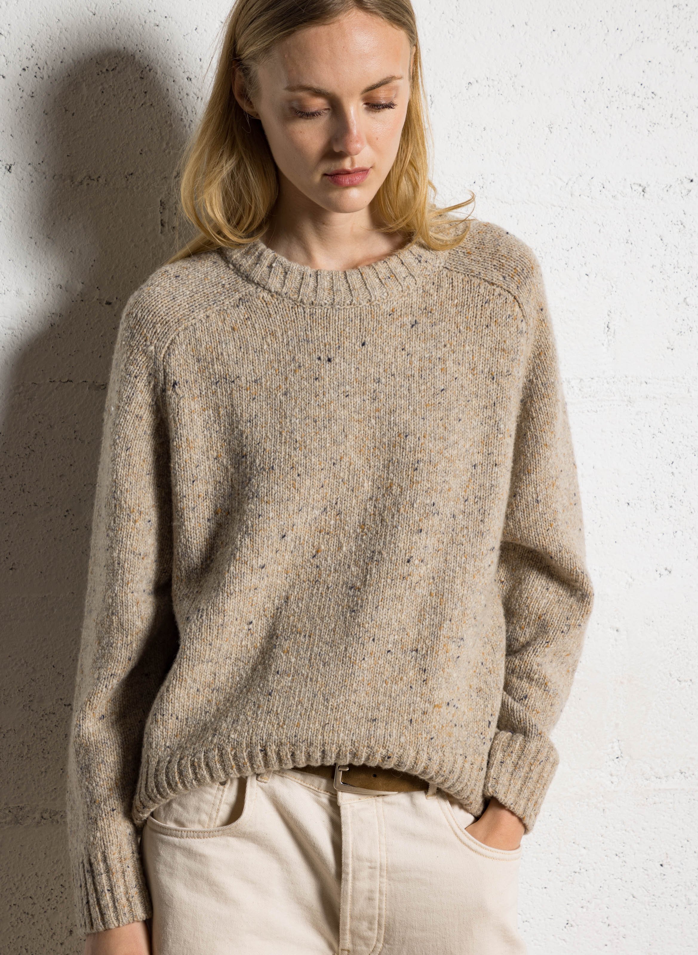 Pull oversize en laine mélangée JC SOPHIE Marron