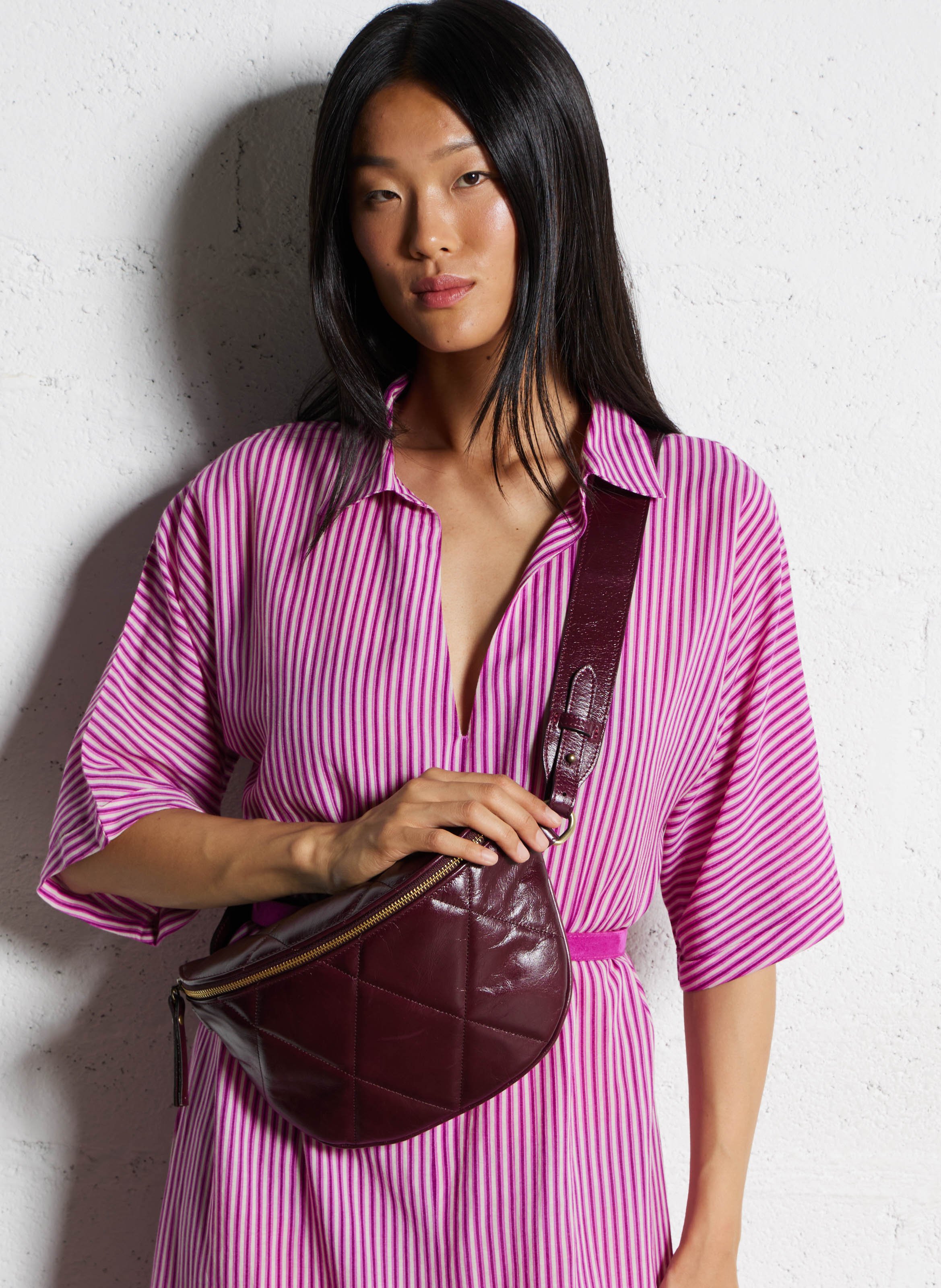 Sac banane en cuir matelassé MAISON 123 Rouge