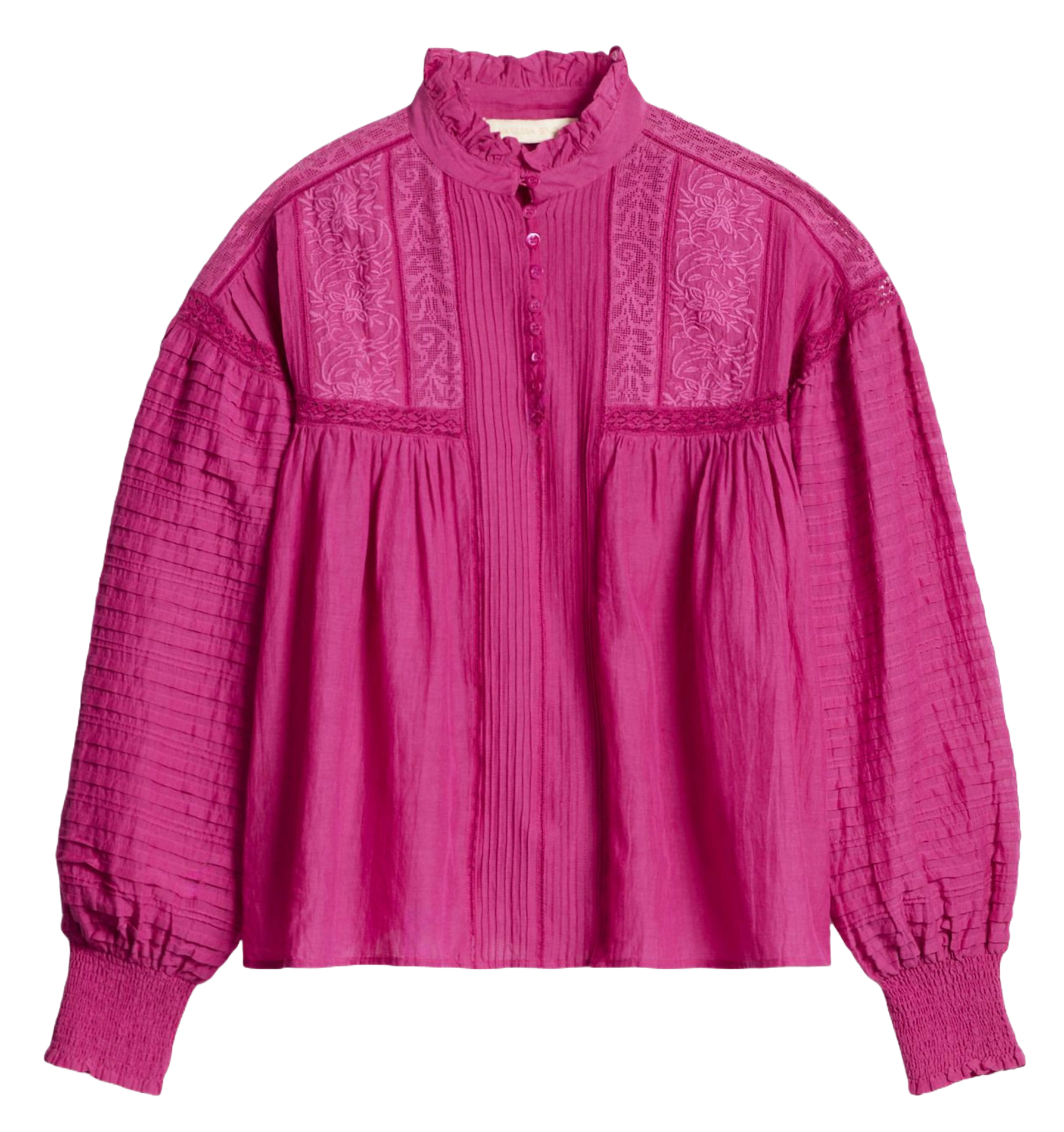 Straight Victorian collar blouse in blended cotton VANESSA BRUNO Pink