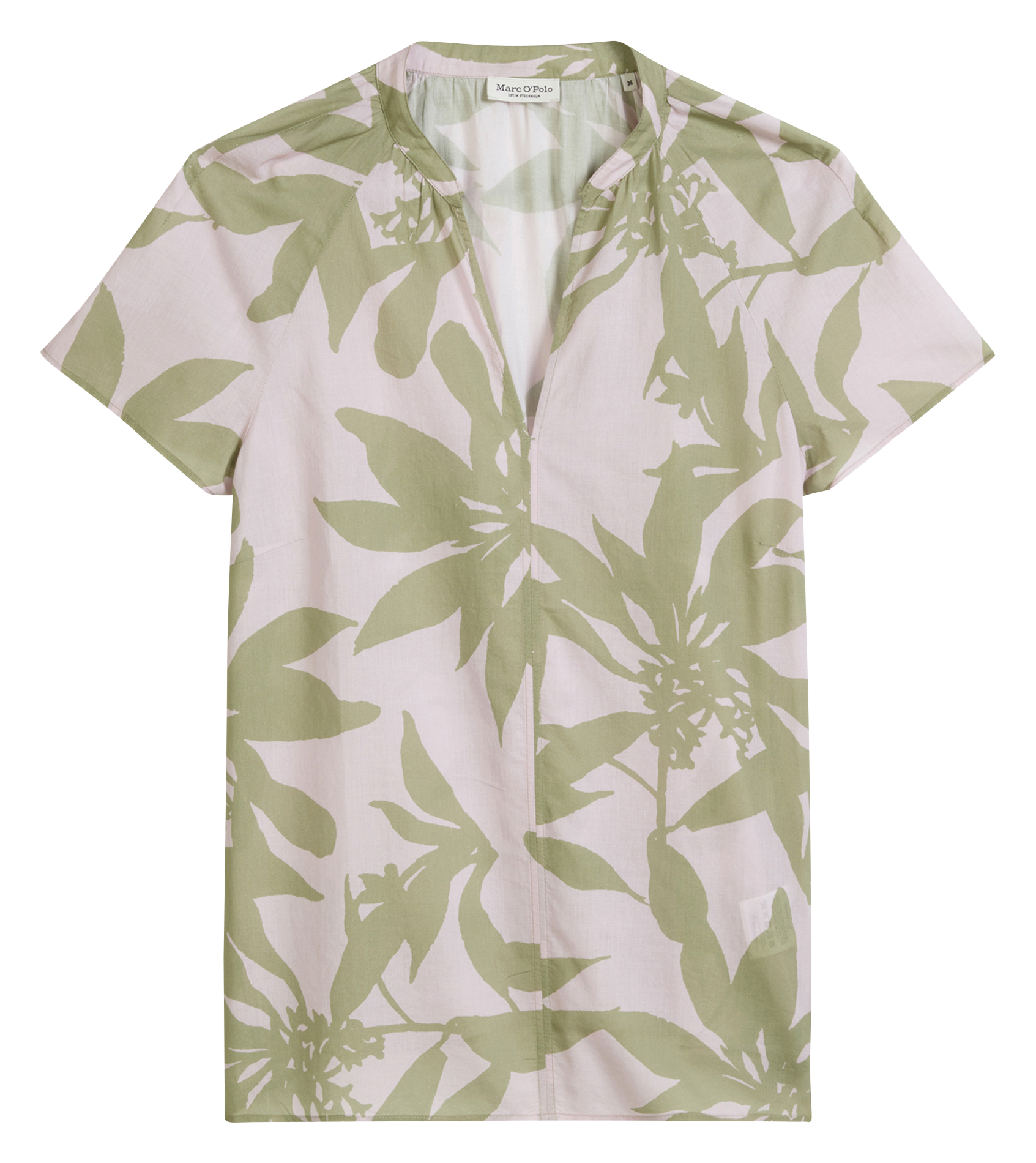 Blusa de algodón con cuello de pico MARC O'POLO Multicolor