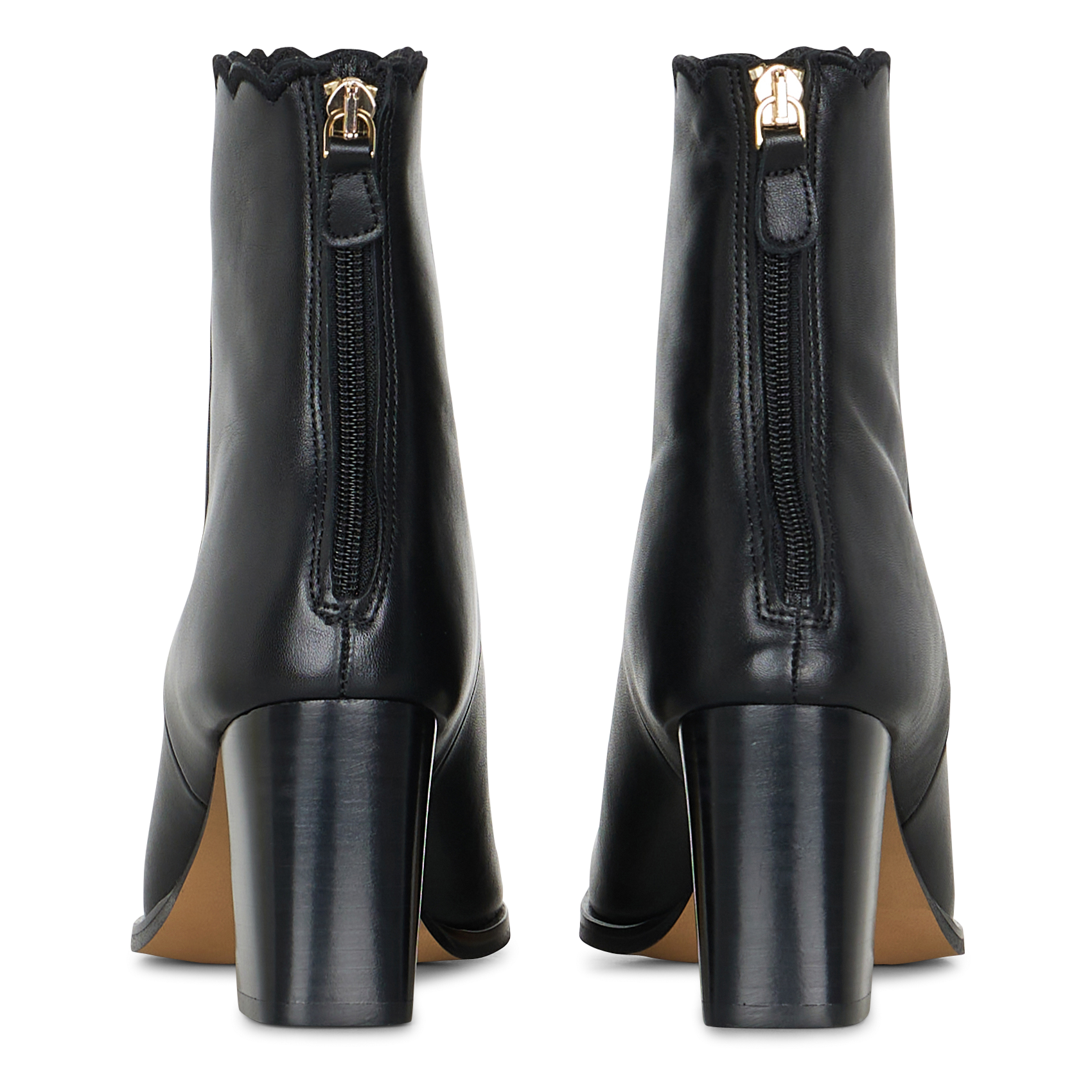 Effen leren enkellaarzen met textuur MAISON TOUFET Zwart