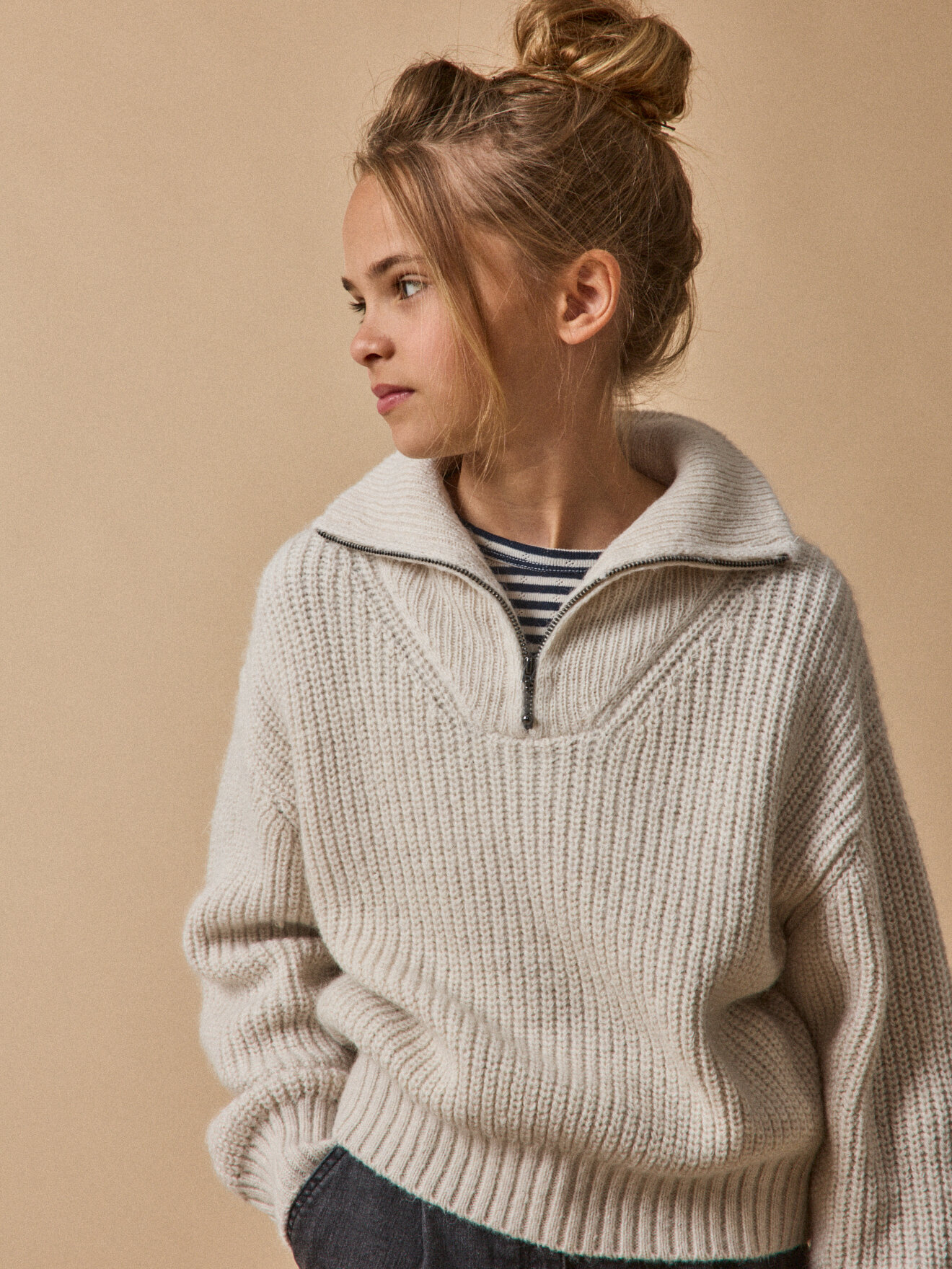 Trucker-style sweater CYRILLUS White