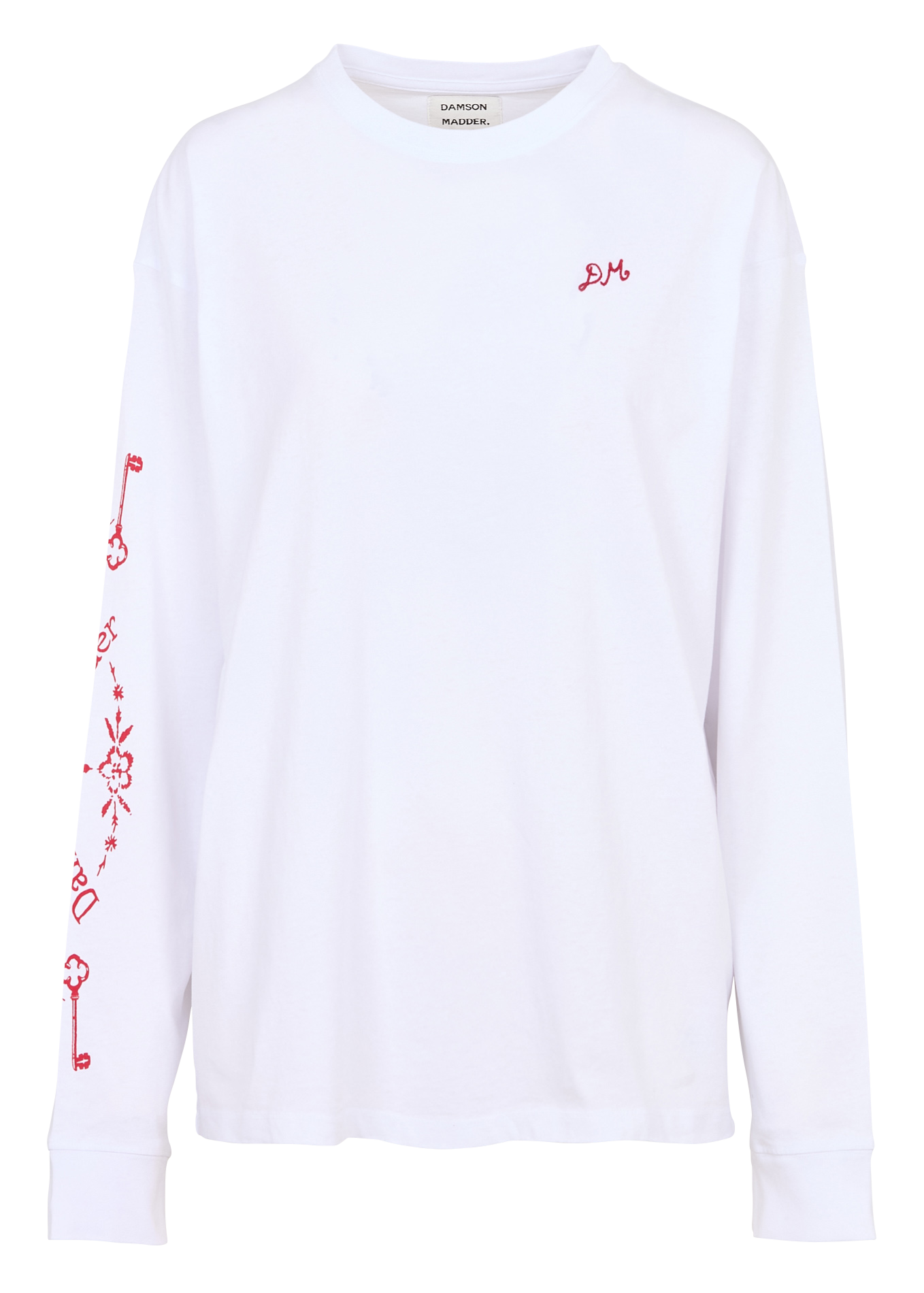 Gerader Rundhalsausschnitt mit bedrucktem Rücken-T-Shirt DAMSON MADDER Weiss