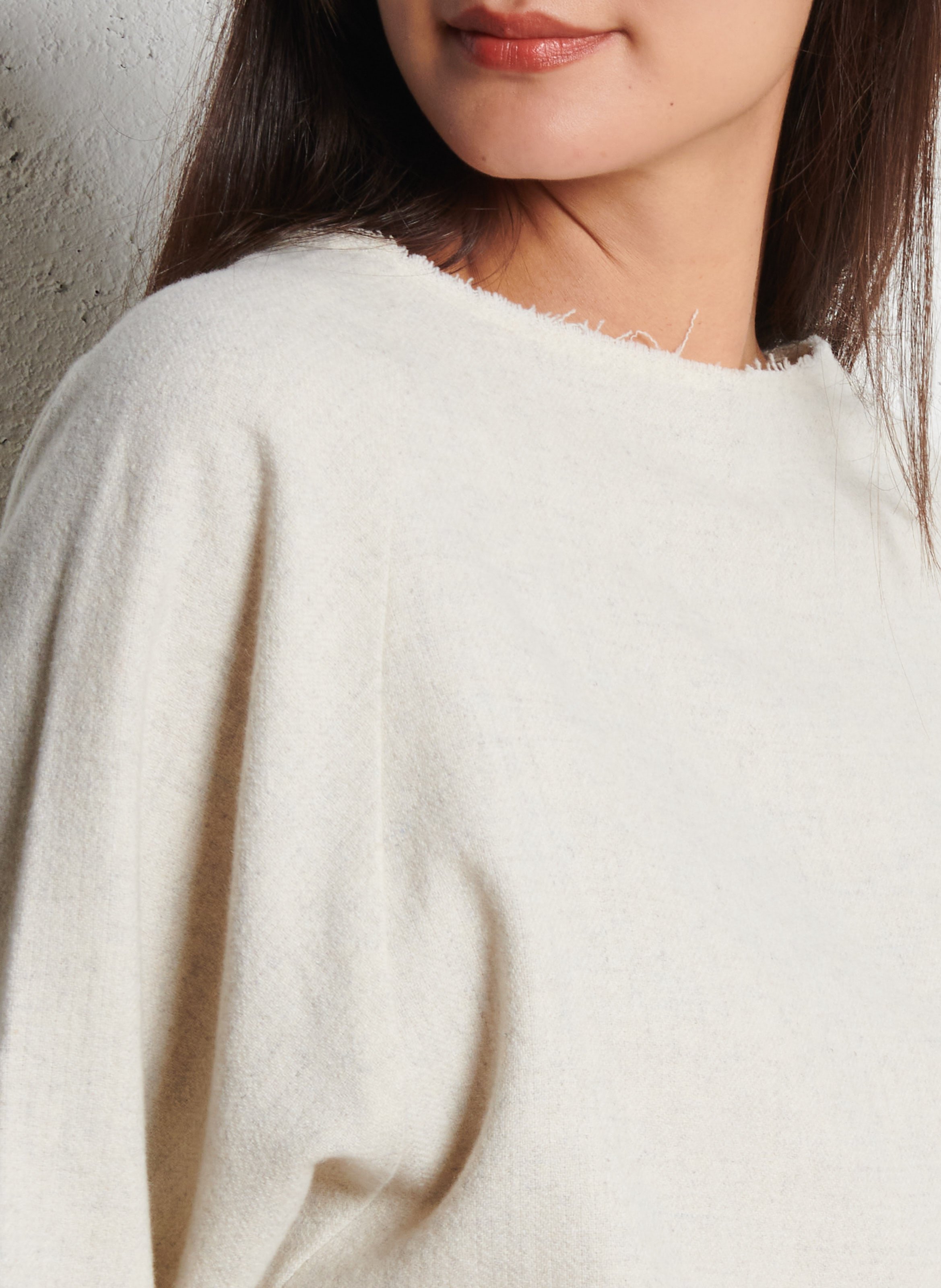 Top droit col rond en laine mélangée MASSCOB Argent