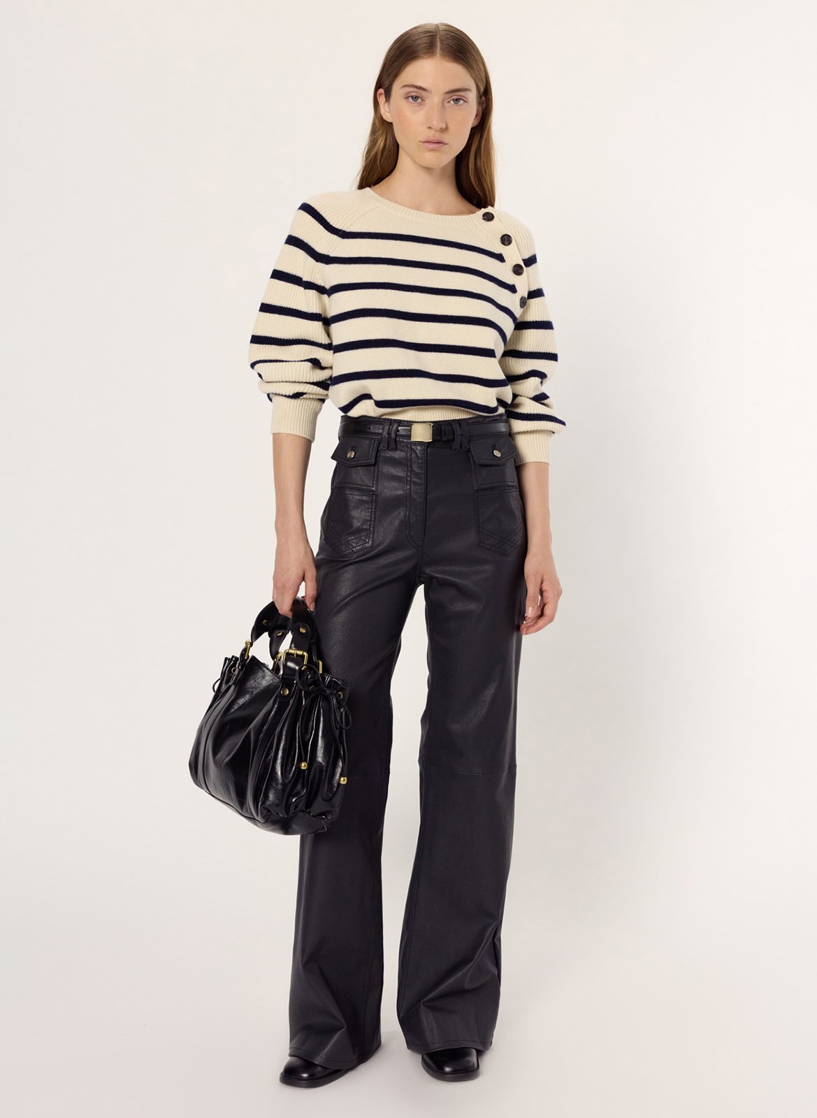 Pull col rond en laine GERARD DAREL Beige