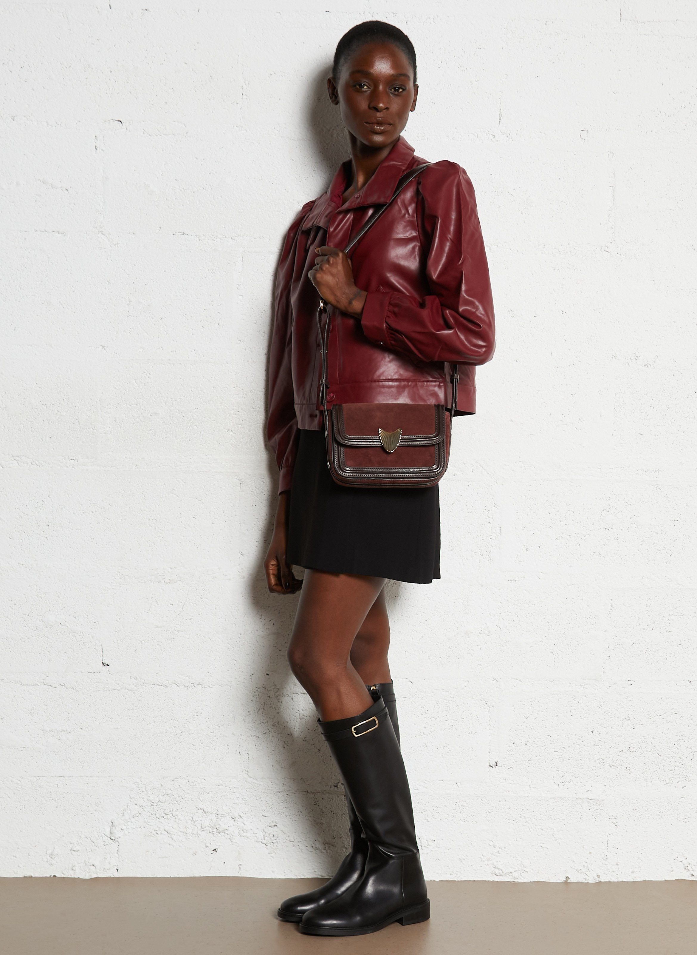 Sac bandoulière en cuir MAISON 123 Rouge