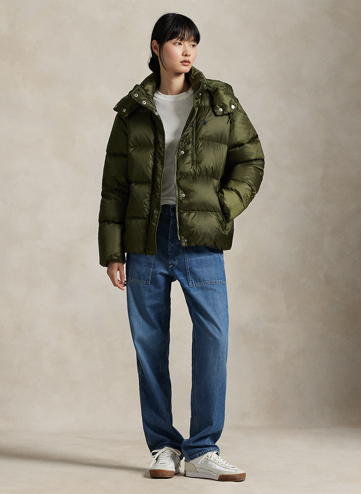 Doudoune col montant à capuche POLO RALPH LAUREN Vert