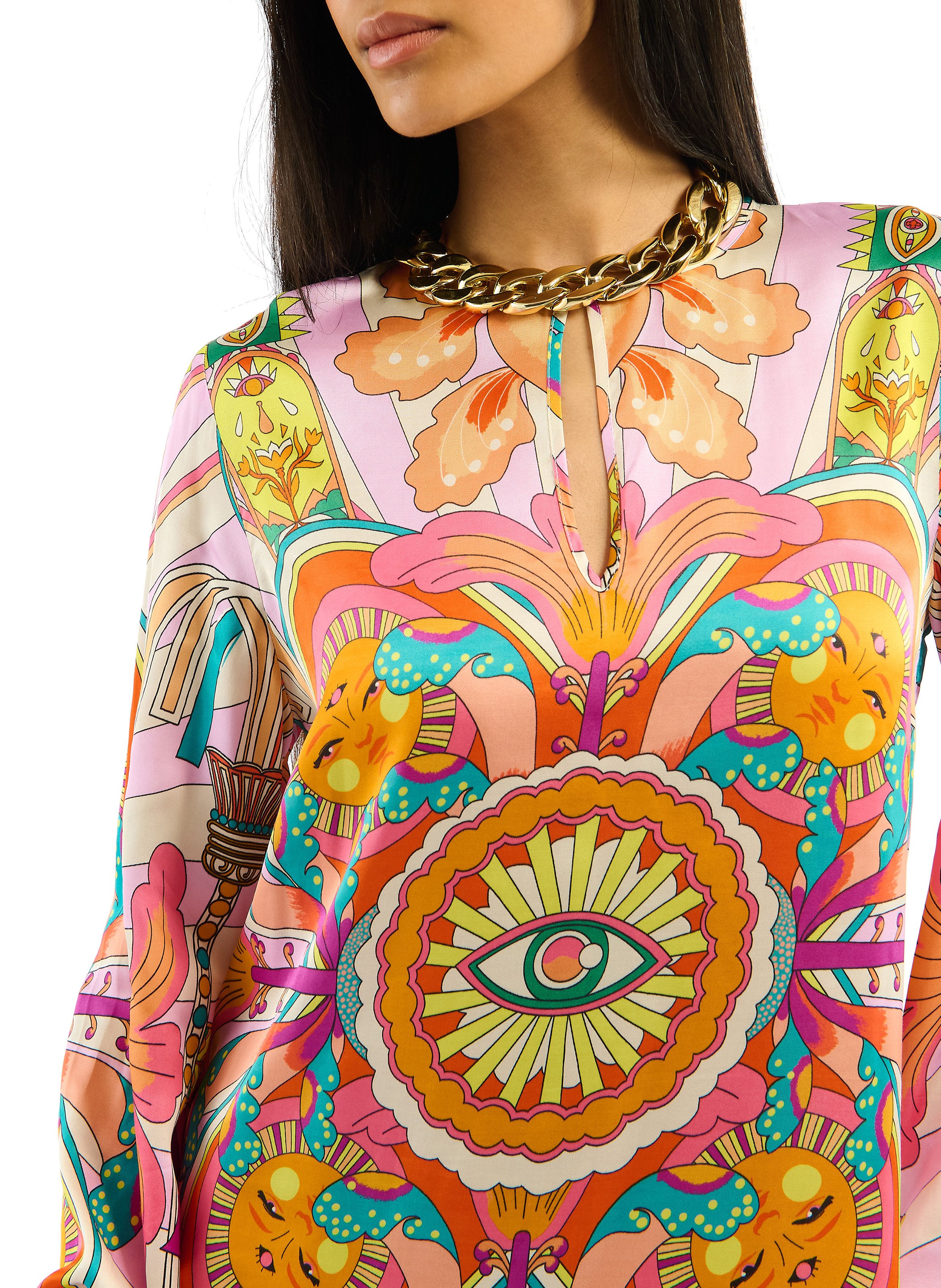 Bedrucktes Kleid WILD Rosa