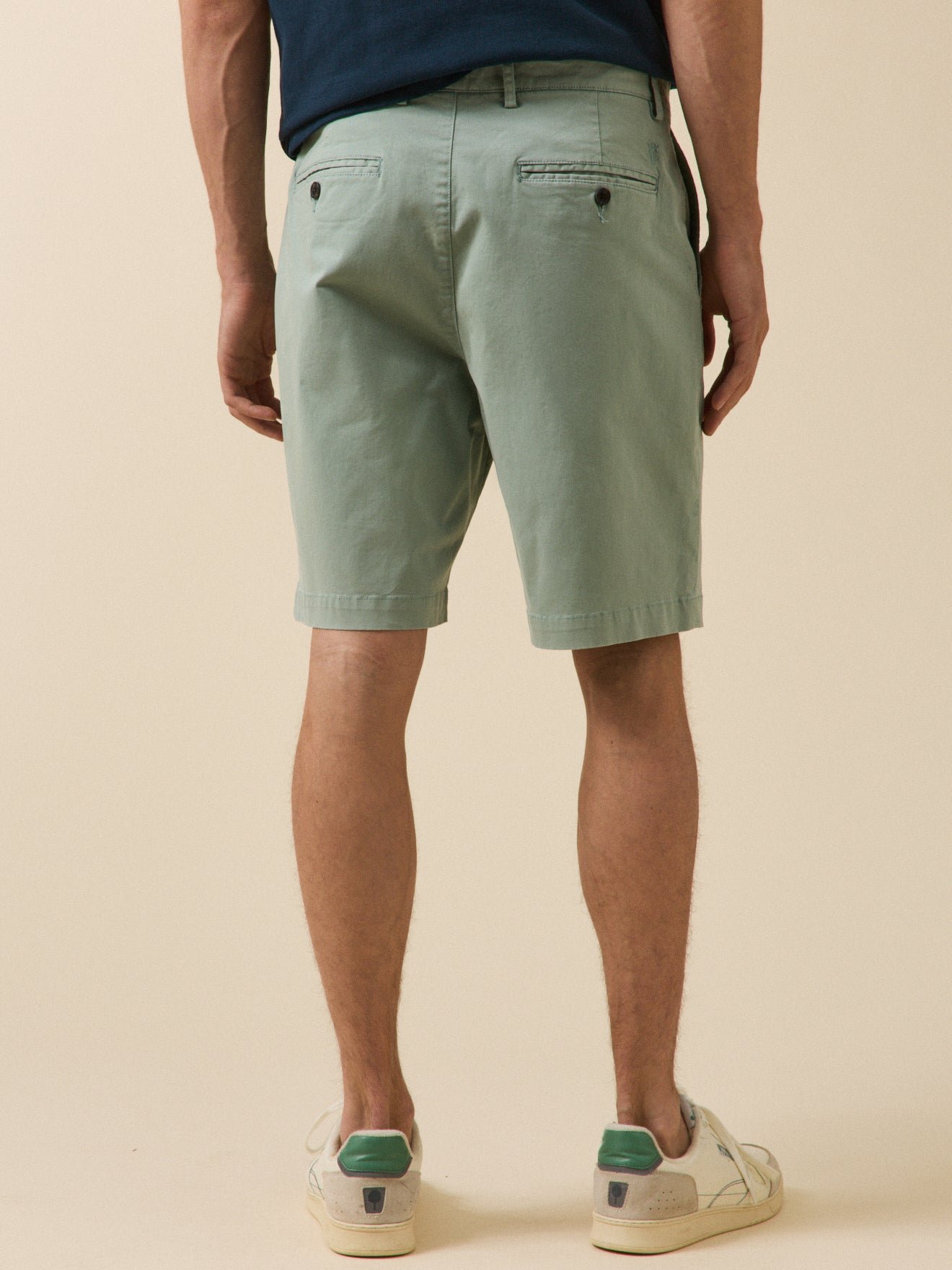 Stretch cotton chino Bermuda shorts CYRILLUS Green