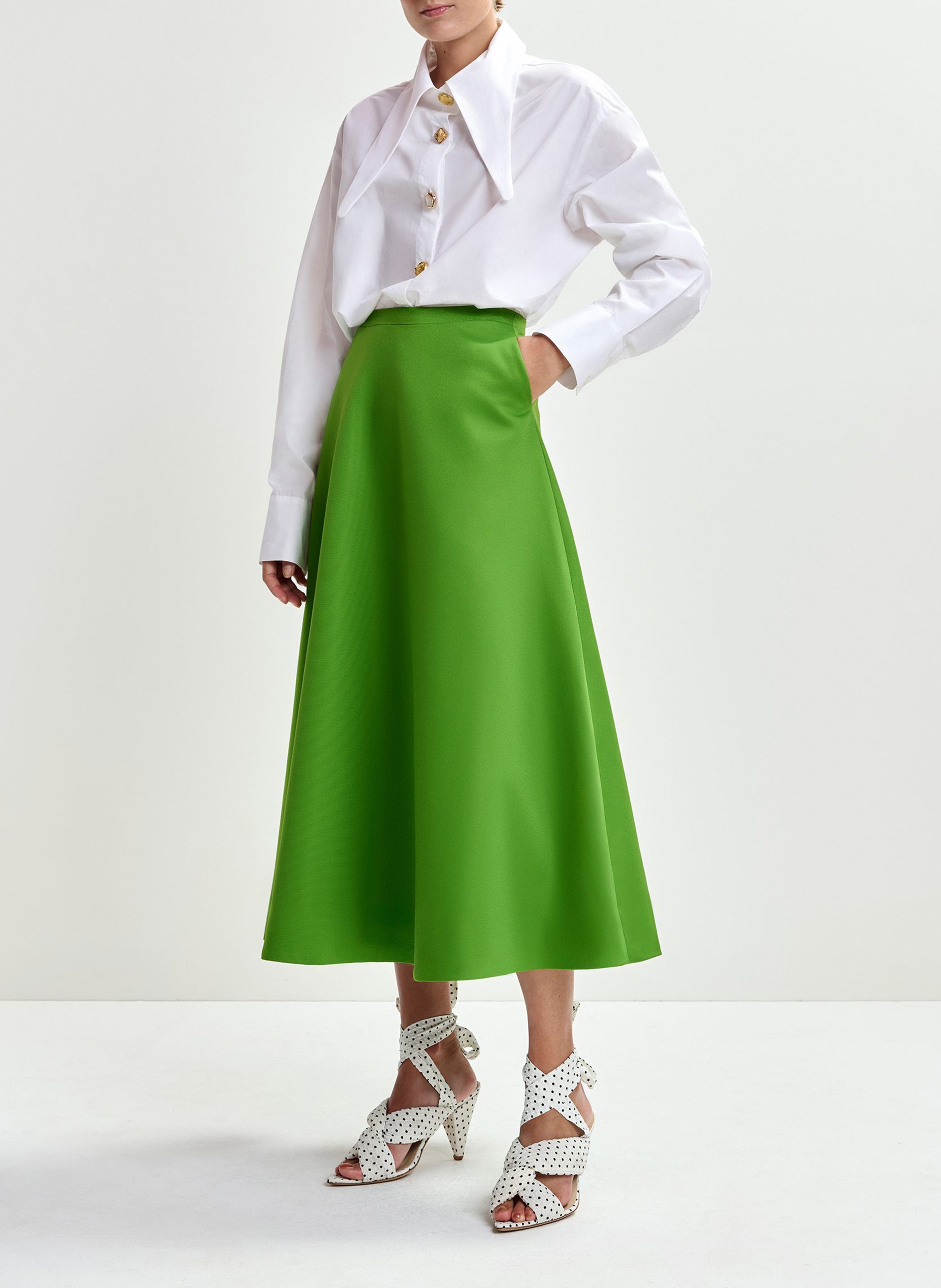 Oversized shirt with extended plain collar ESSENTIEL ANTWERP White