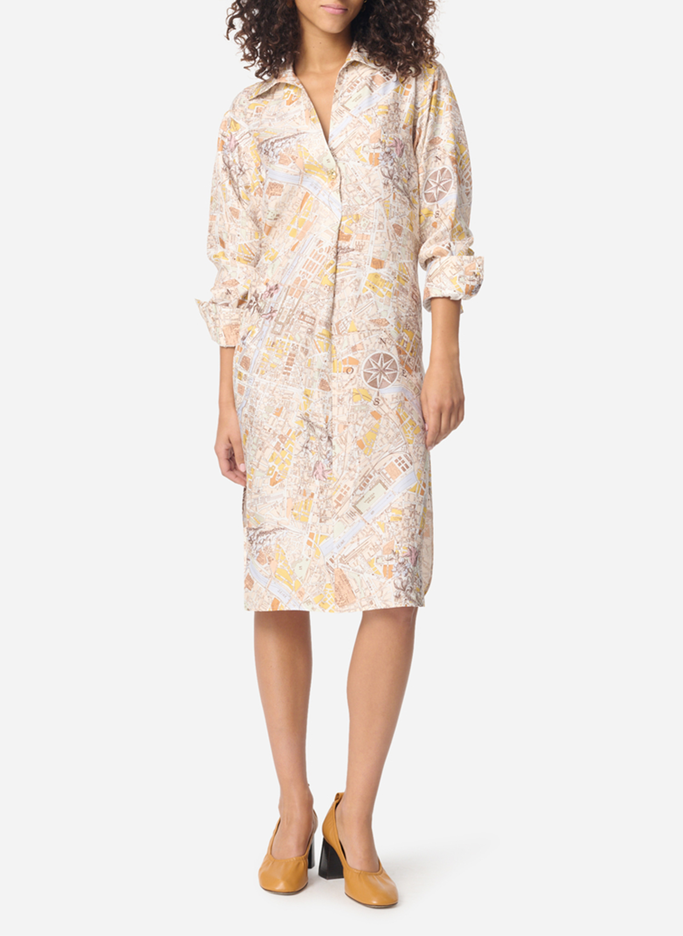 Robe chemise midi imprimée VANESSA BRUNO Multicolore