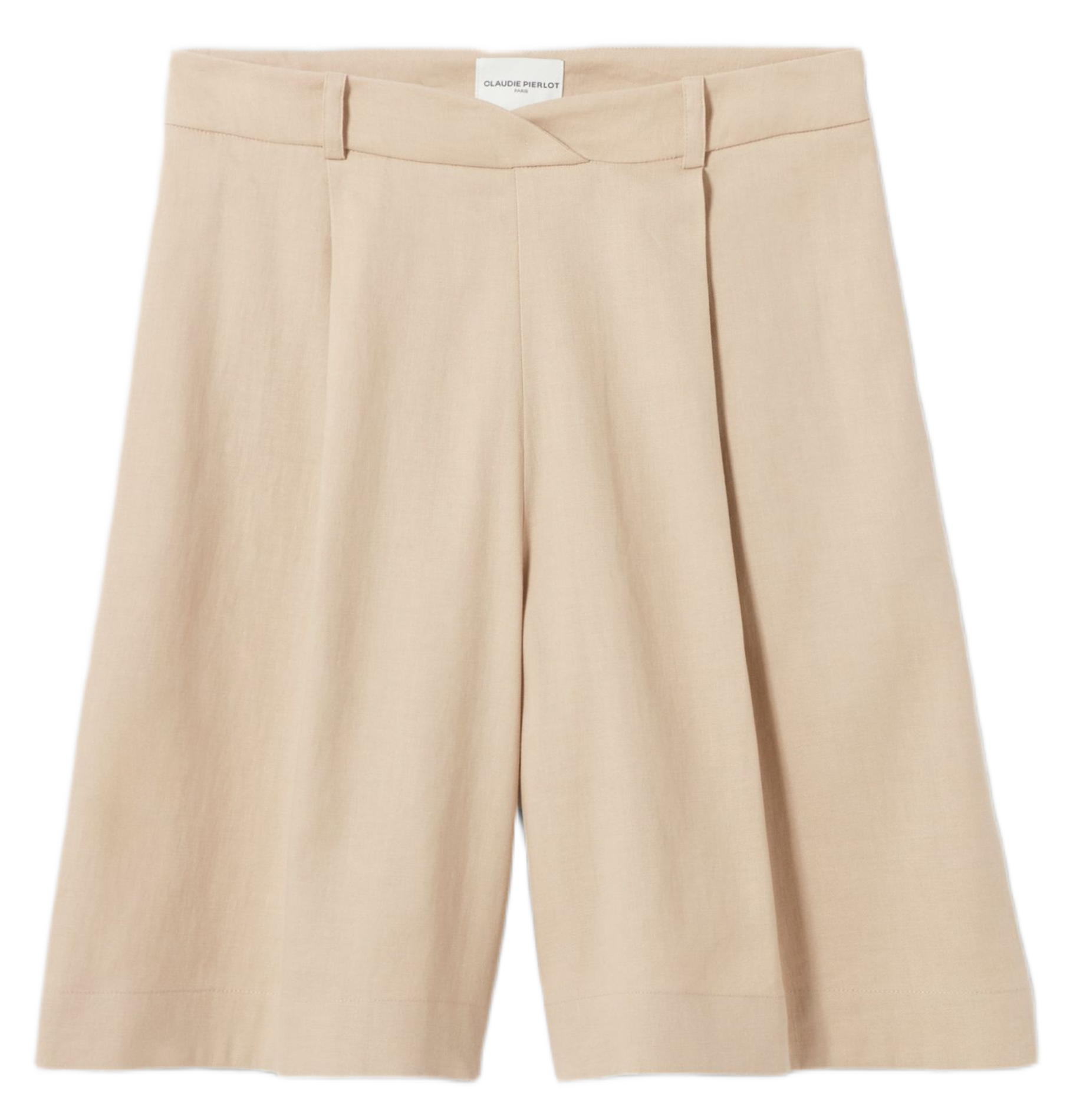 <em>Bermuda</em> recto en lino y mezcla de algodón CLAUDIE PIERLOT Beige