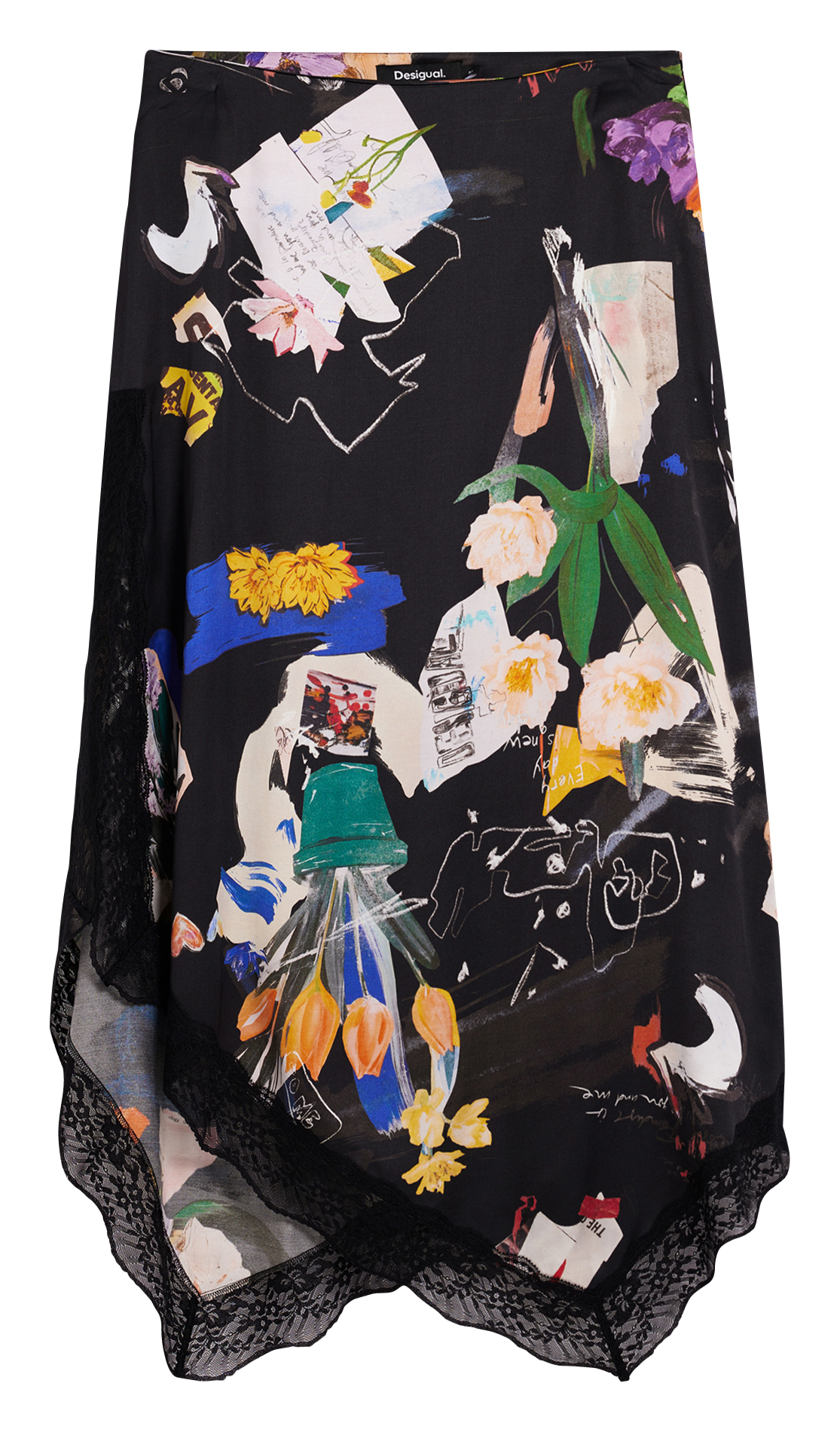 Anel printed midi skirt DESIGUAL Black