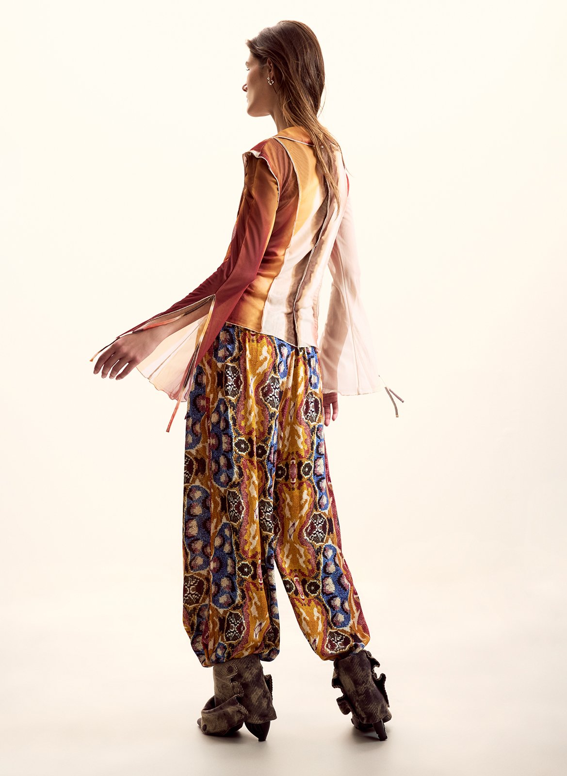 Rechte blouse met klassieke kraag en print DESIGUAL Wit