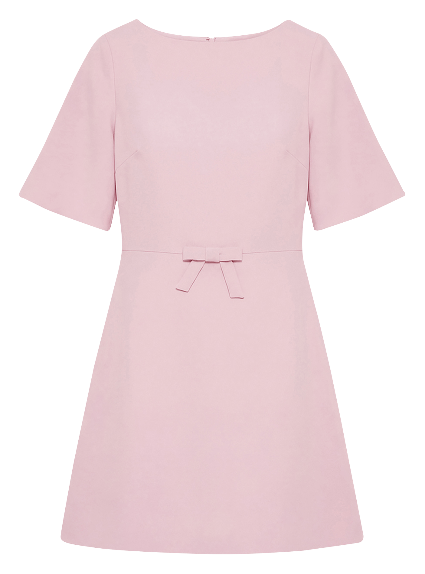 Short flowing crepe round-neck dress TARA JARMON Pink
