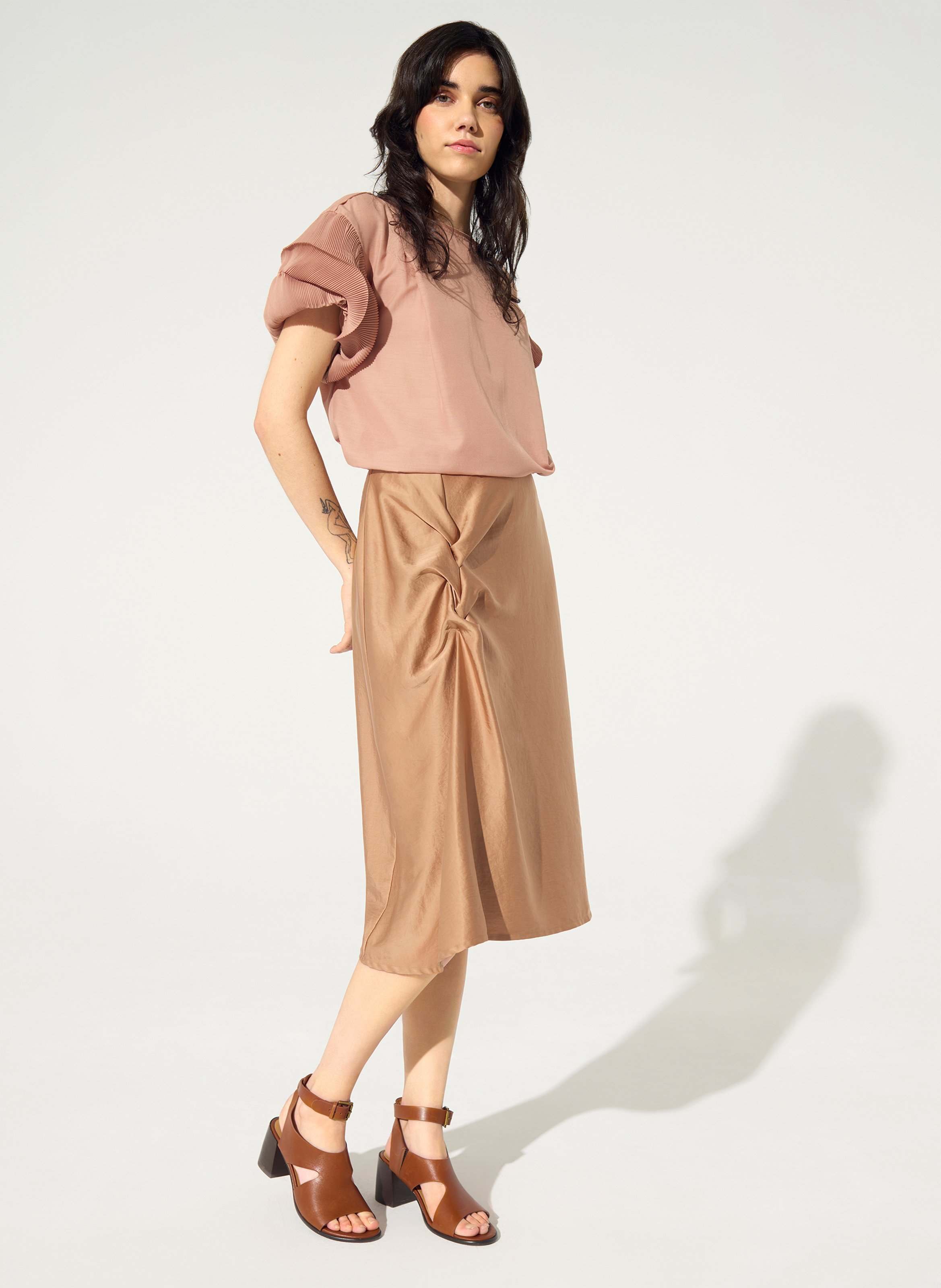 Ausgestellter Midi-Rock COTELAC Rot