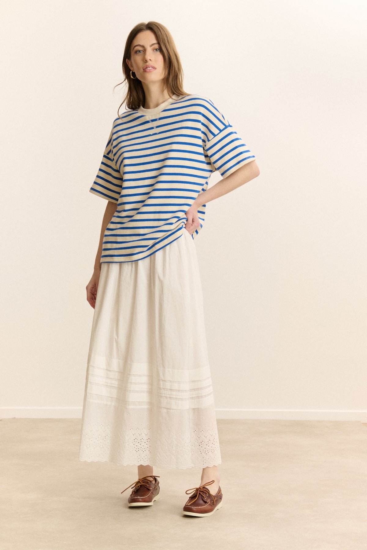 Short-sleeved striped sweatshirt GARANCE PARIS Blue