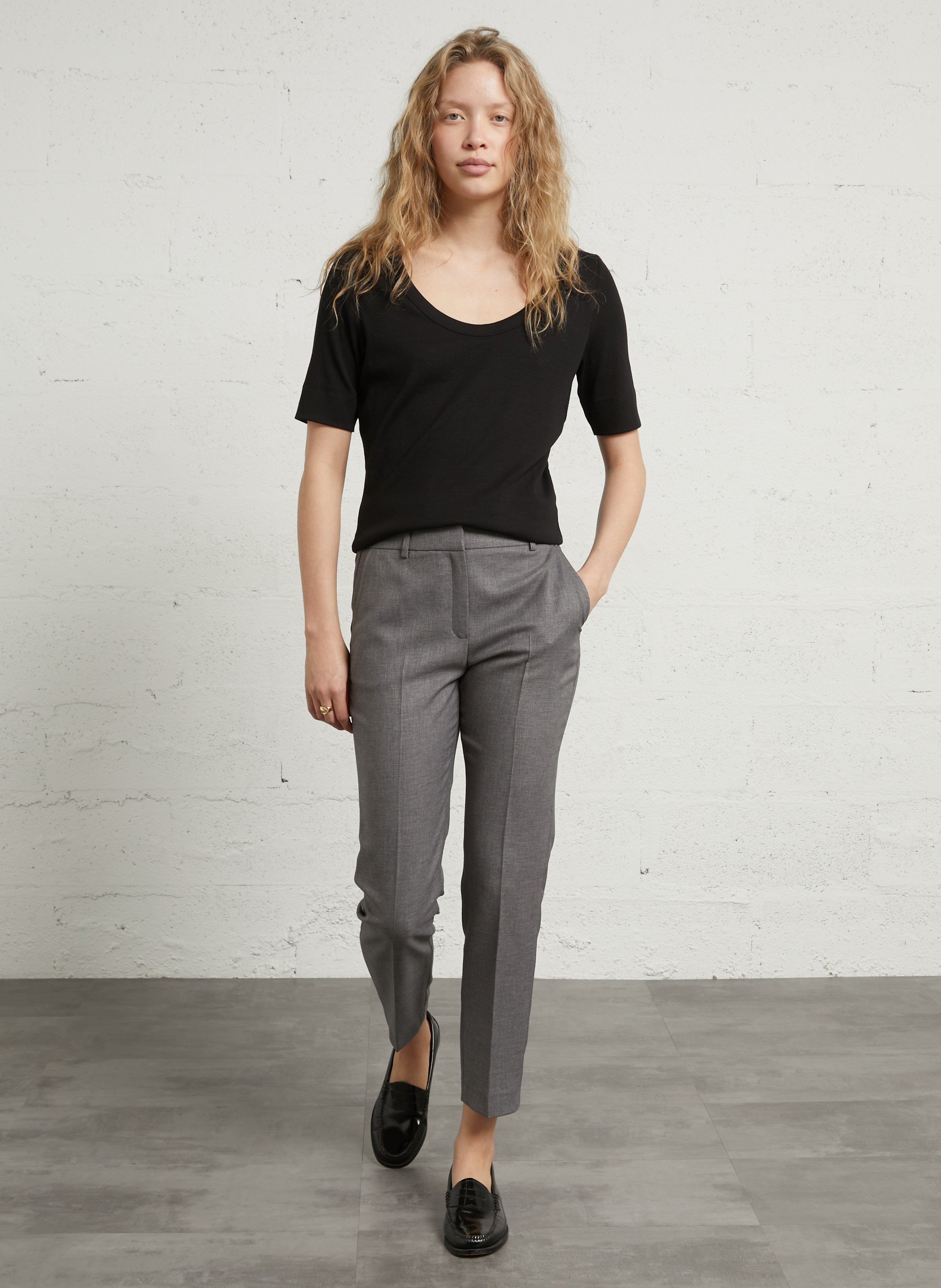 Basic cotton-mix T-shirt MAISON 123 Black