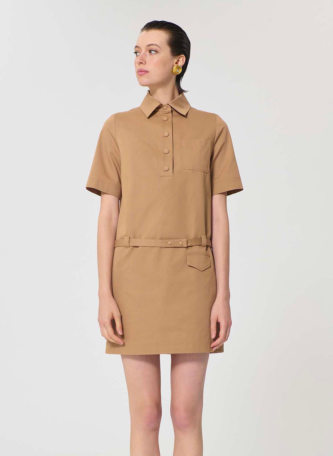 Robe courte col classique en coton TARA JARMON