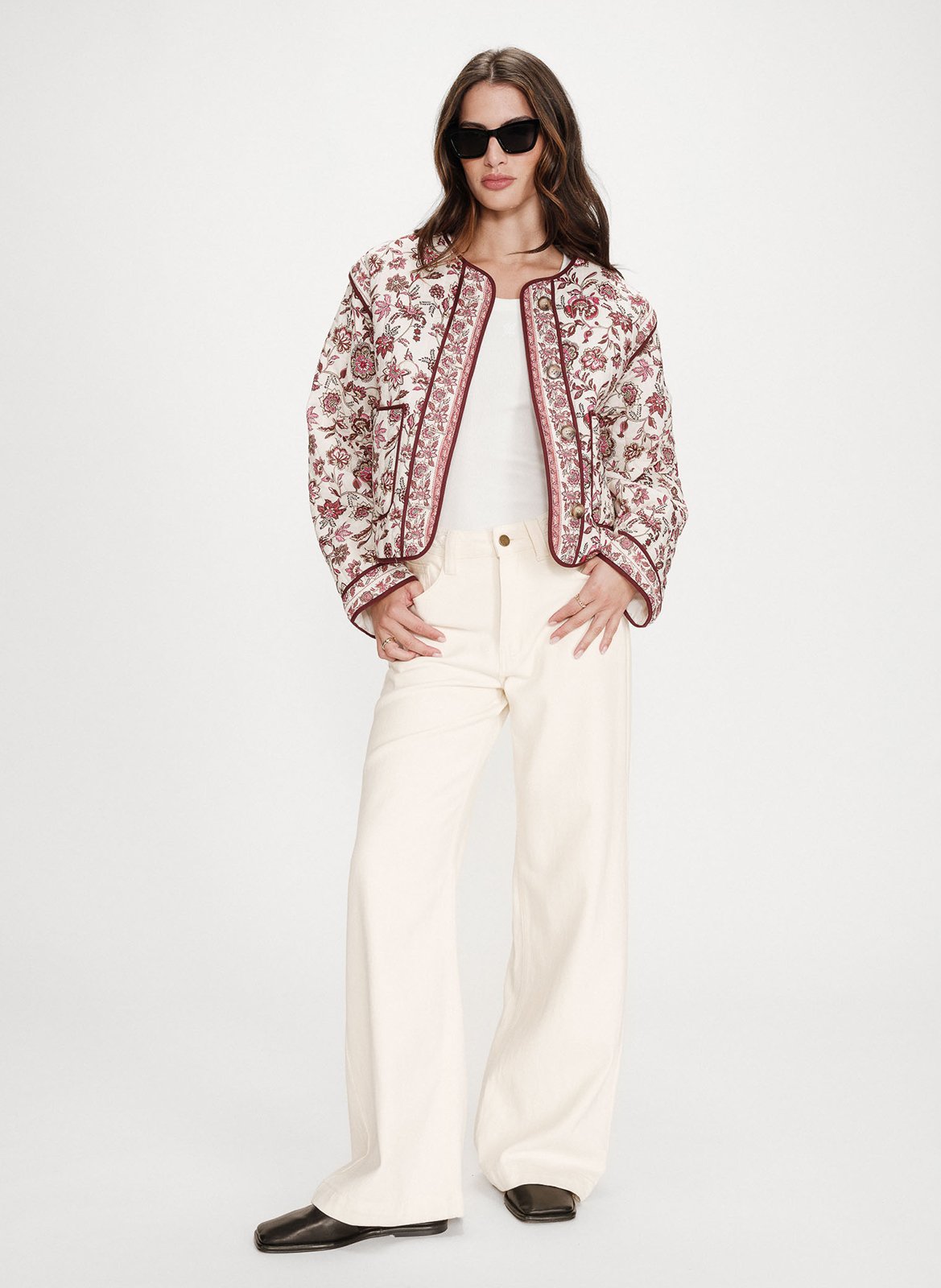 Short quilted jacket with pattern GRACE ET MILA Pink