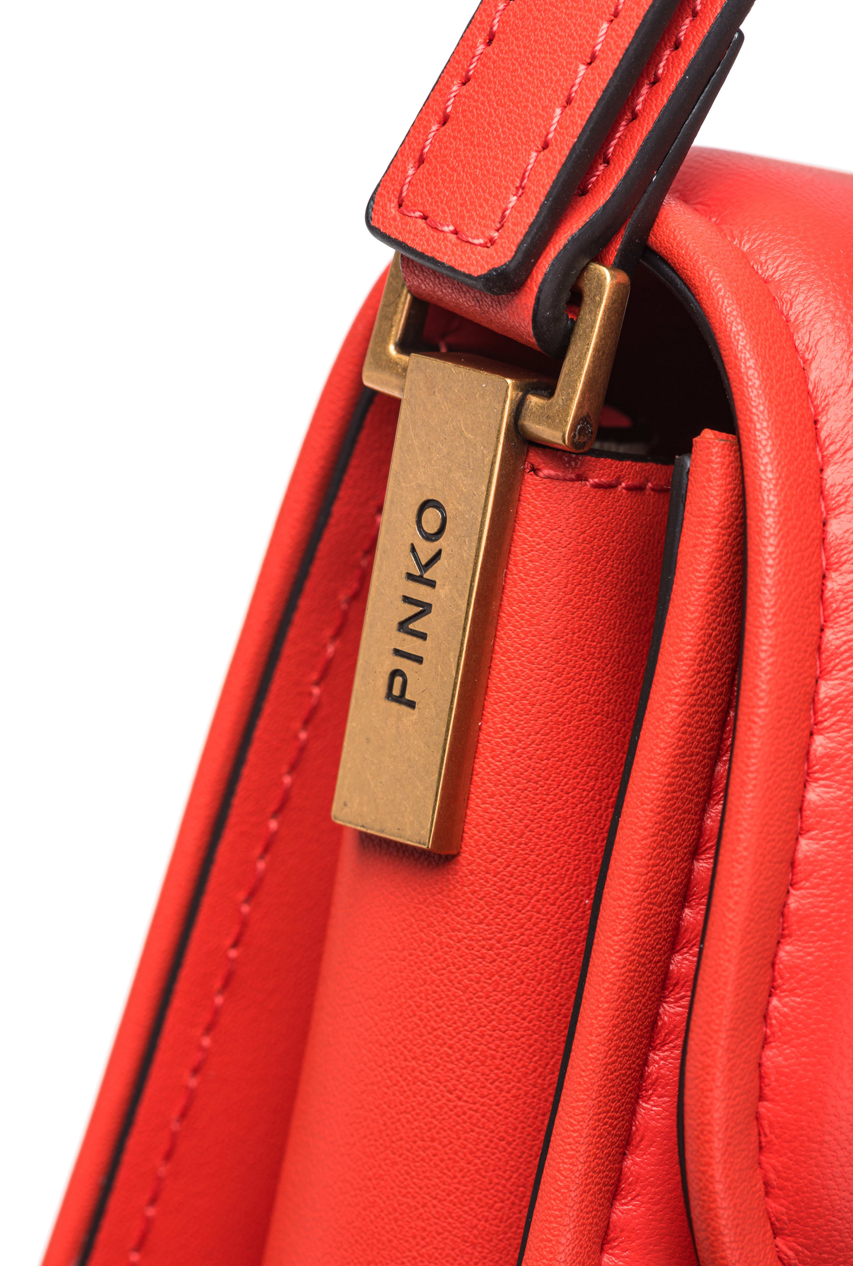 Medium shoulder bag love bag box in nappa leather PINKO Red