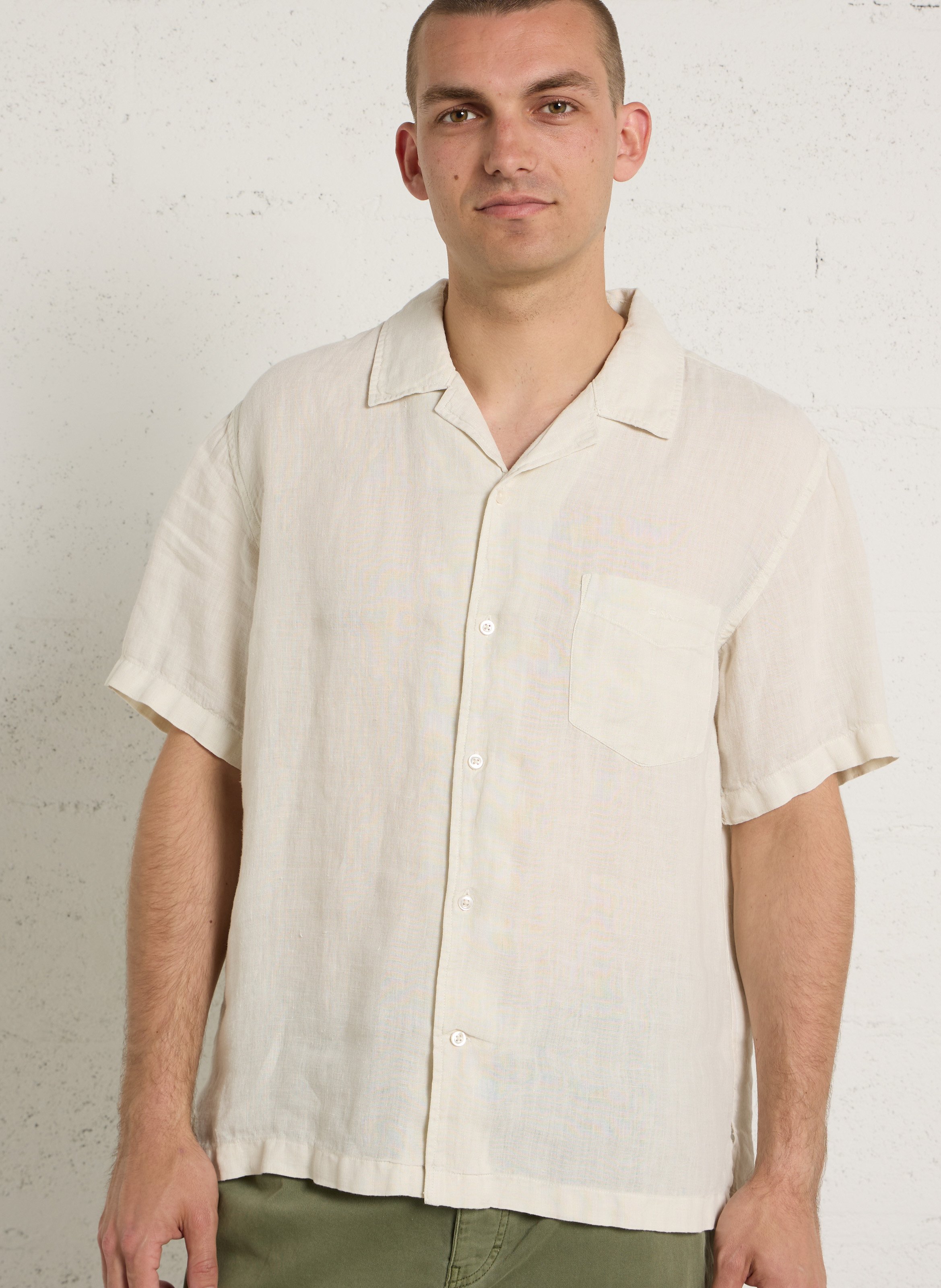 Checked linen shirt with classic collar GANT