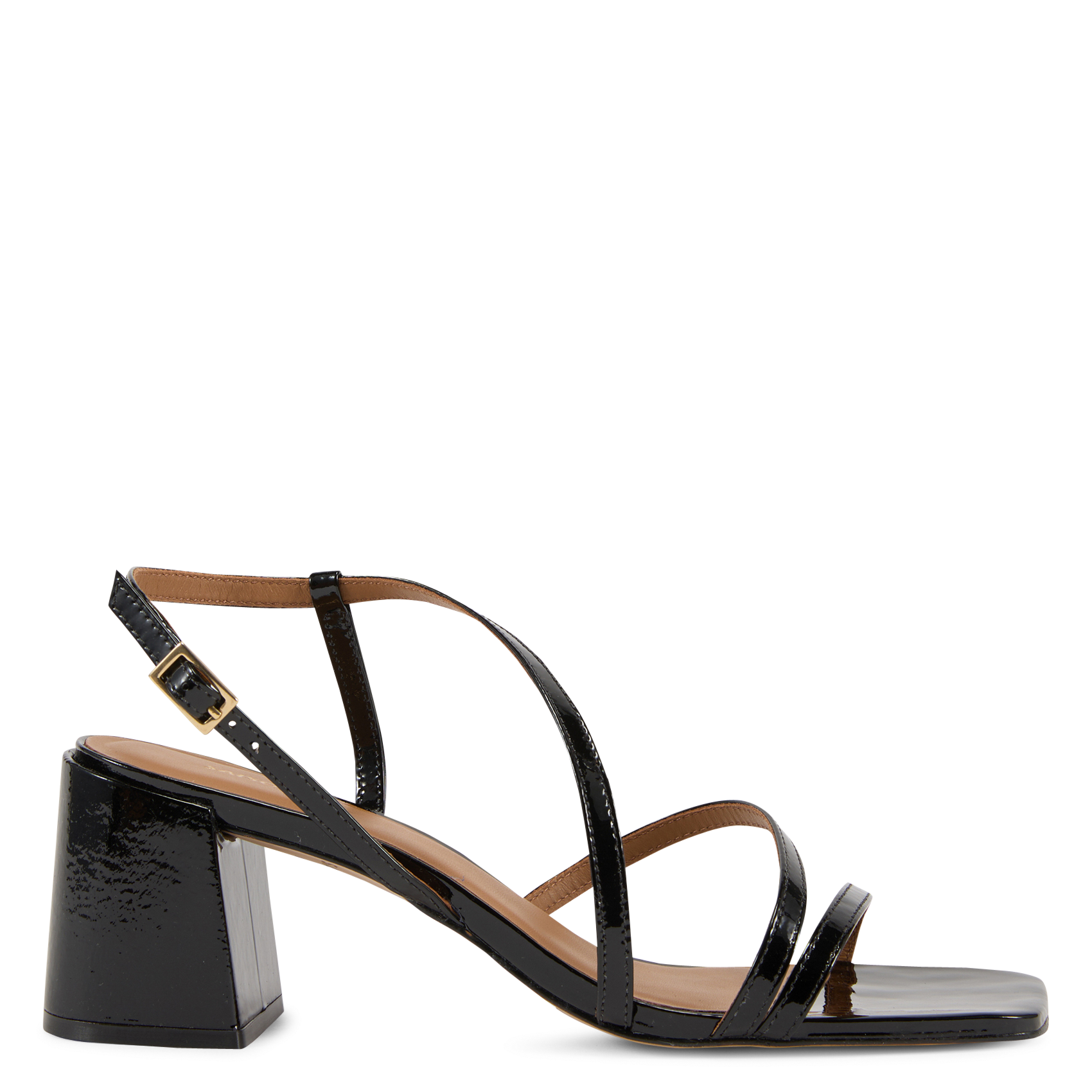 Sandales hautes en cuir vernis SAISON 1865 Noir