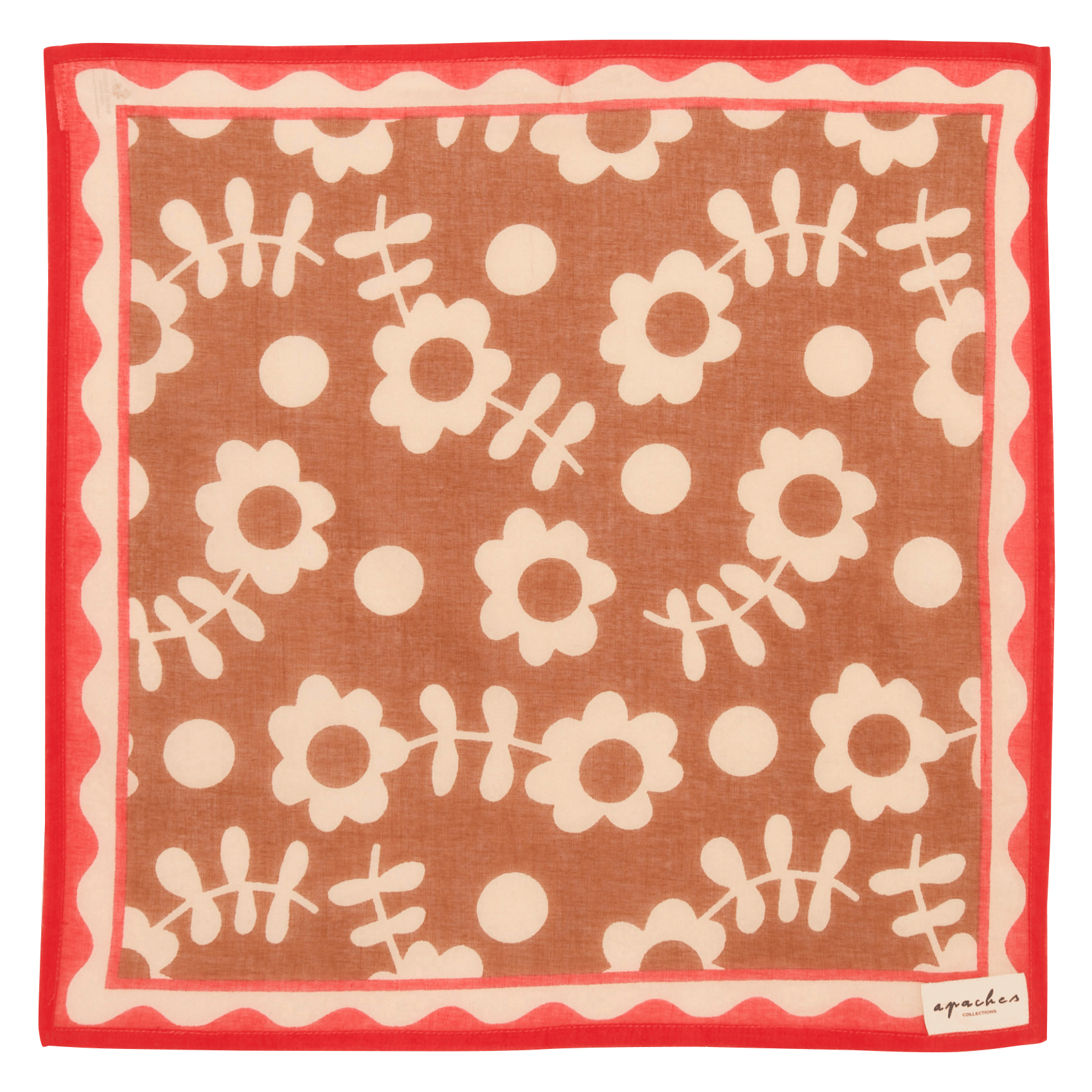 Baumwolltuch mit Print APACHES COLLECTIONS Braun