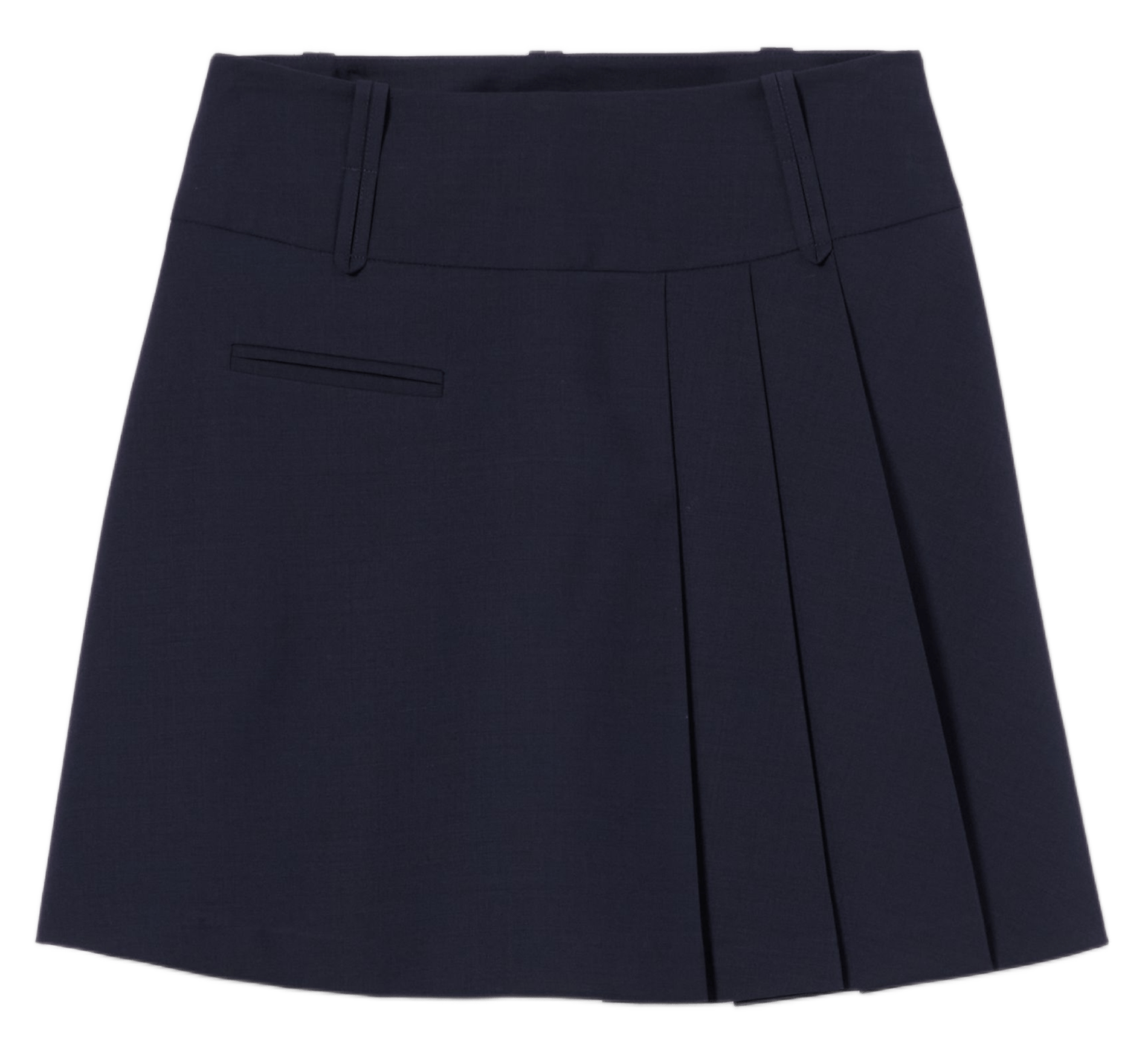 Korte uitlopende rok van gemengde wol CLAUDIE PIERLOT Blauw