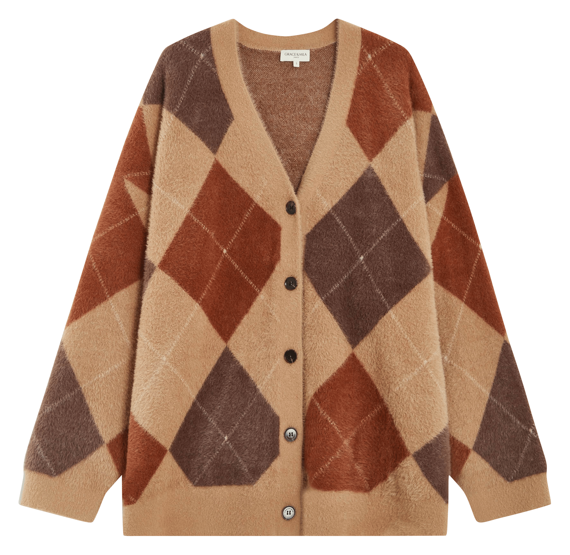 Oversized printed vest GRACE ET MILA Beige