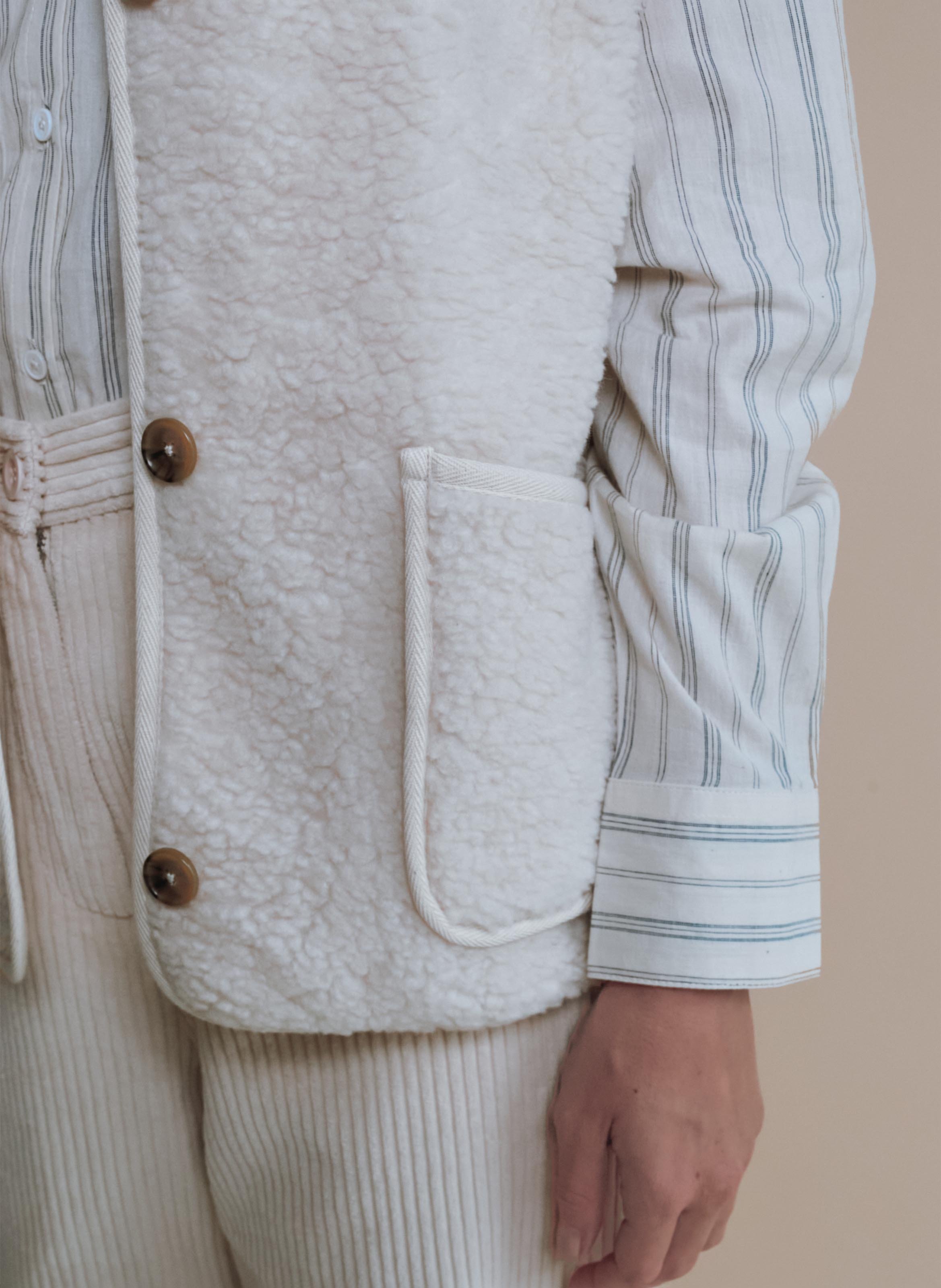 Jacke mit Rundhalskragen EMILE ET IDA Beige