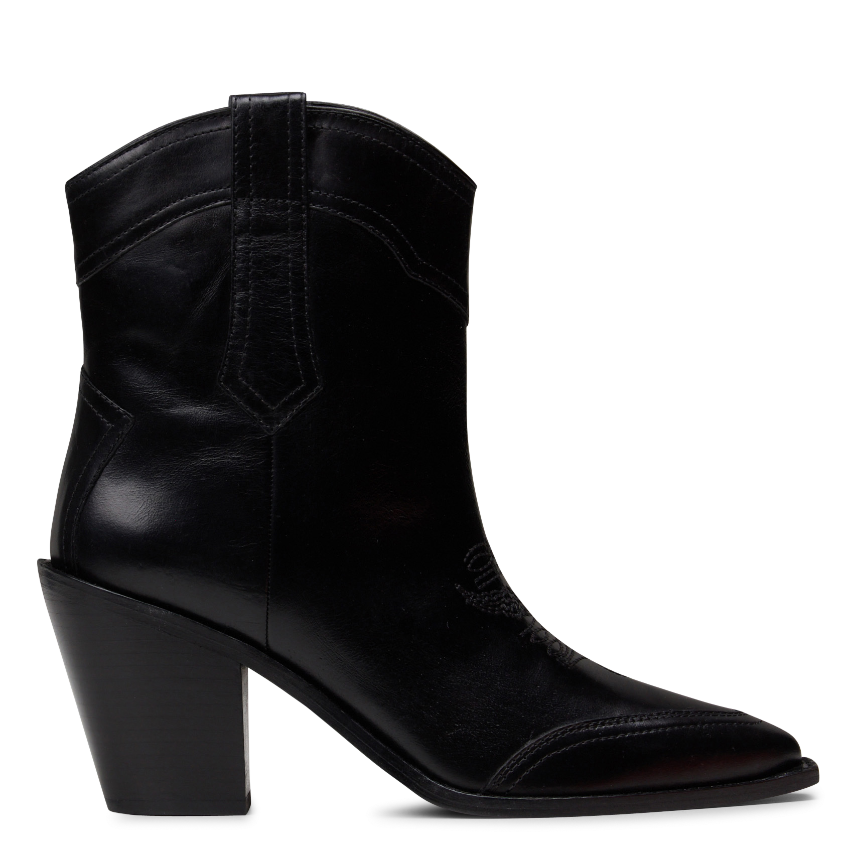 Leather mid-calf boots with pointed toe ZADIG&VOLTAIRE Black