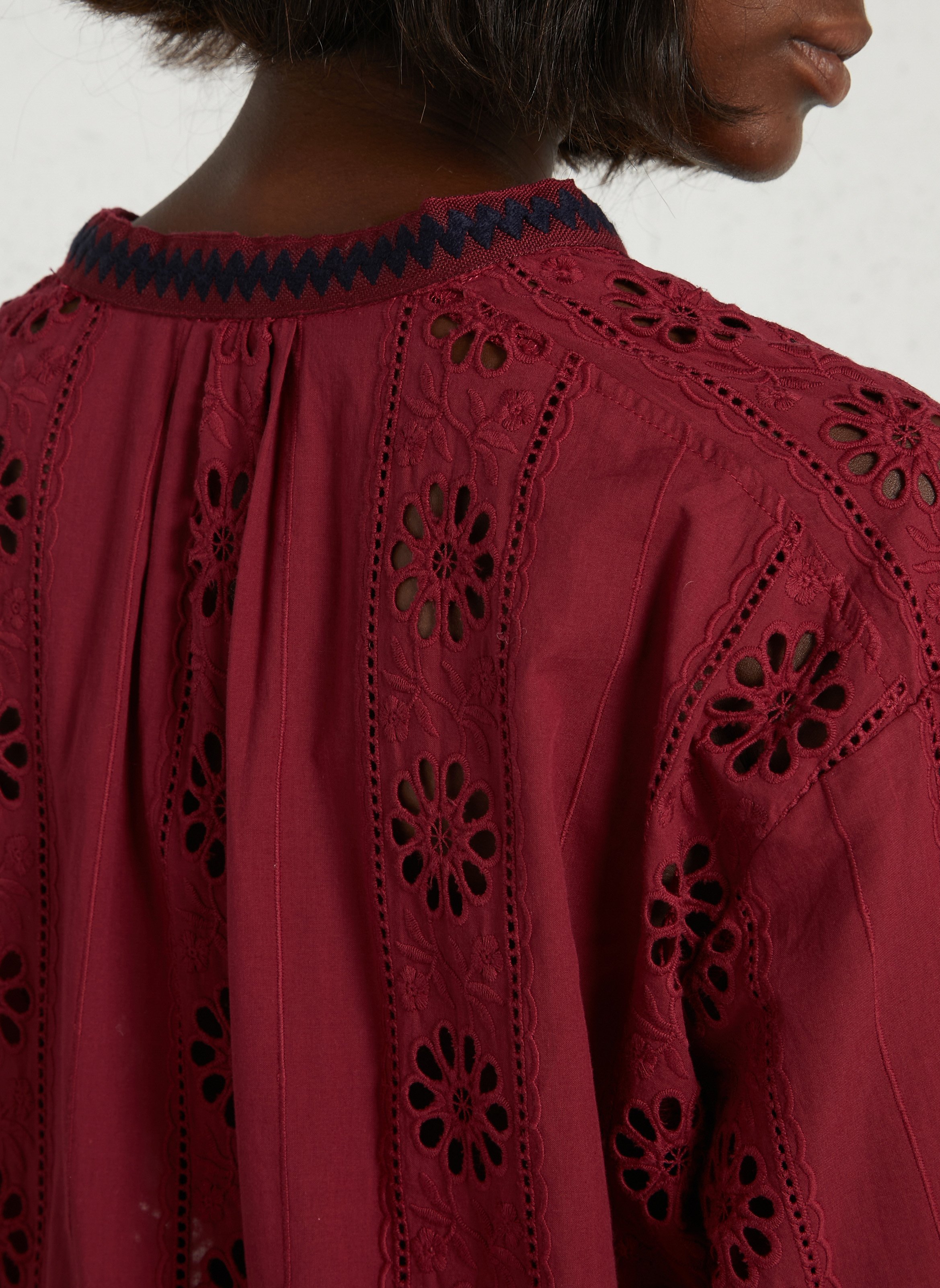 Henley-Bluse aus Baumwolle THE KORNER Rot