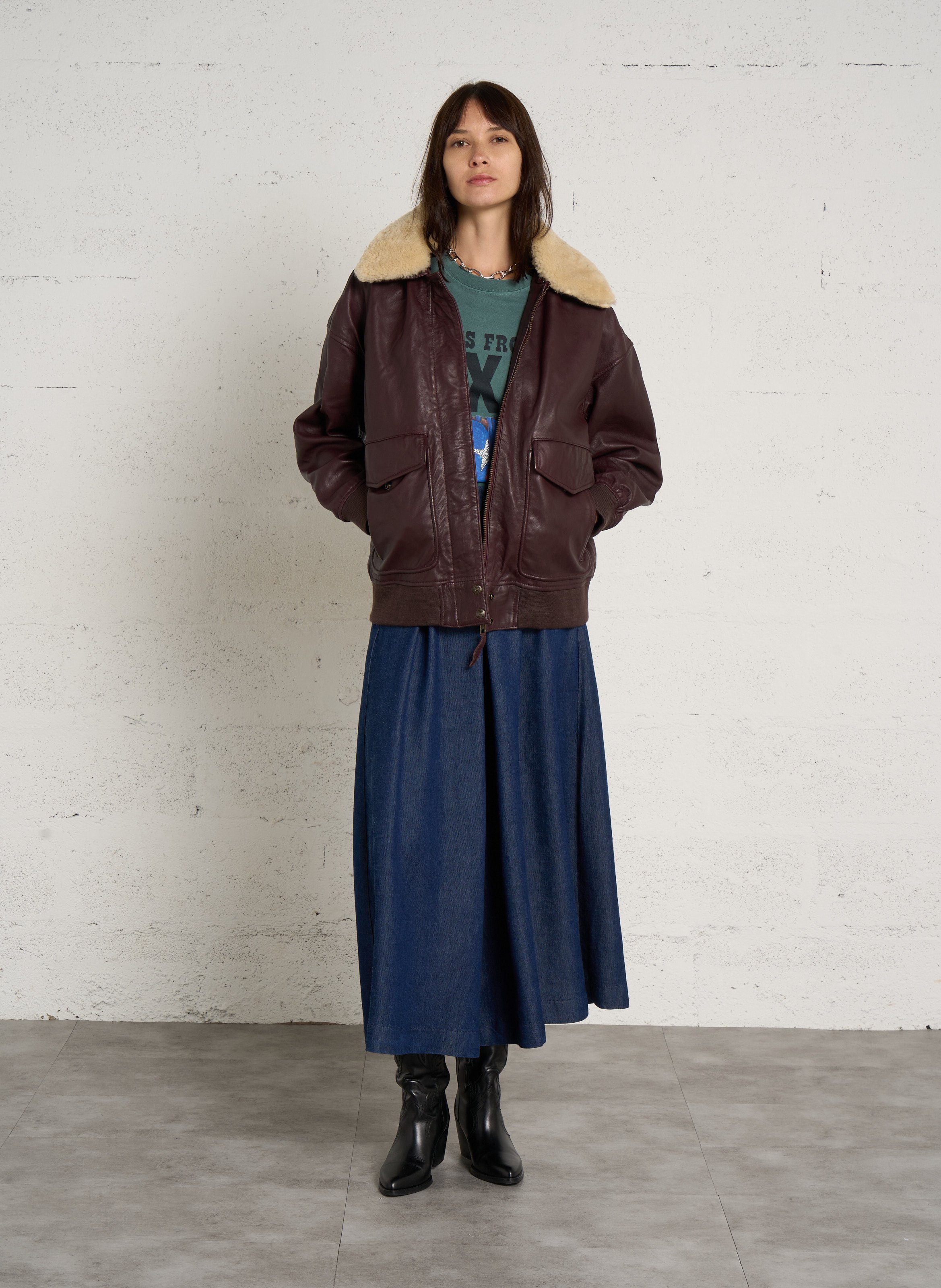 Blouson en cuir  SCHOTT Rouge