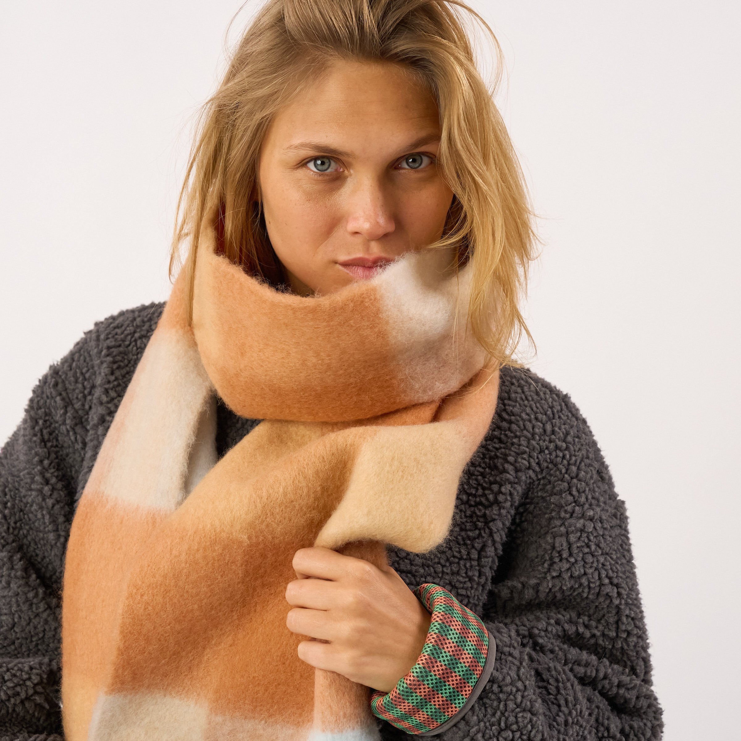 Regular wool scarf BILLYBELT Orange