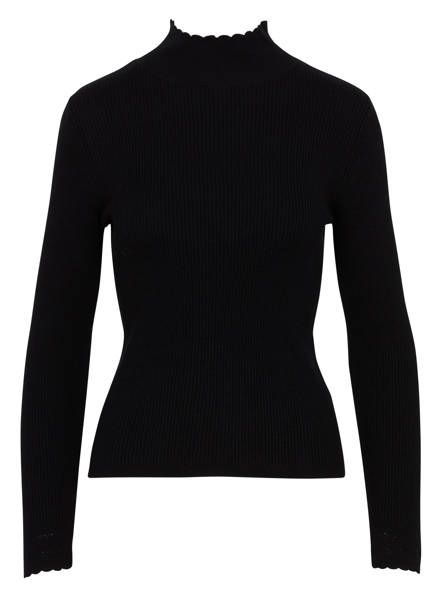 Eng anliegender gerippter Pullover aus Bio-Wolle und -Baumwolle LA FEE MARABOUTEE Schwarz