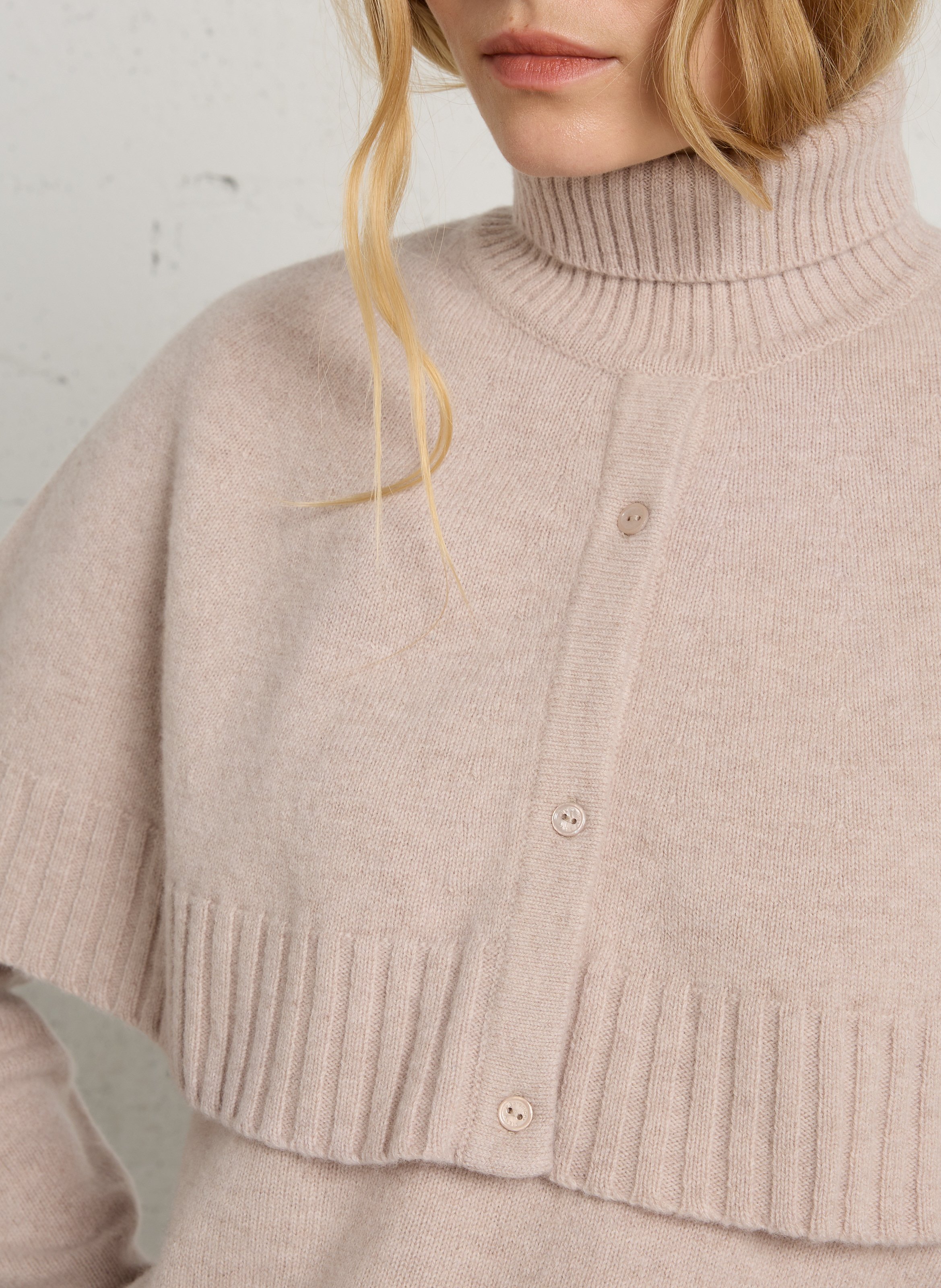 Pull col rond en laine BERENICE Beige