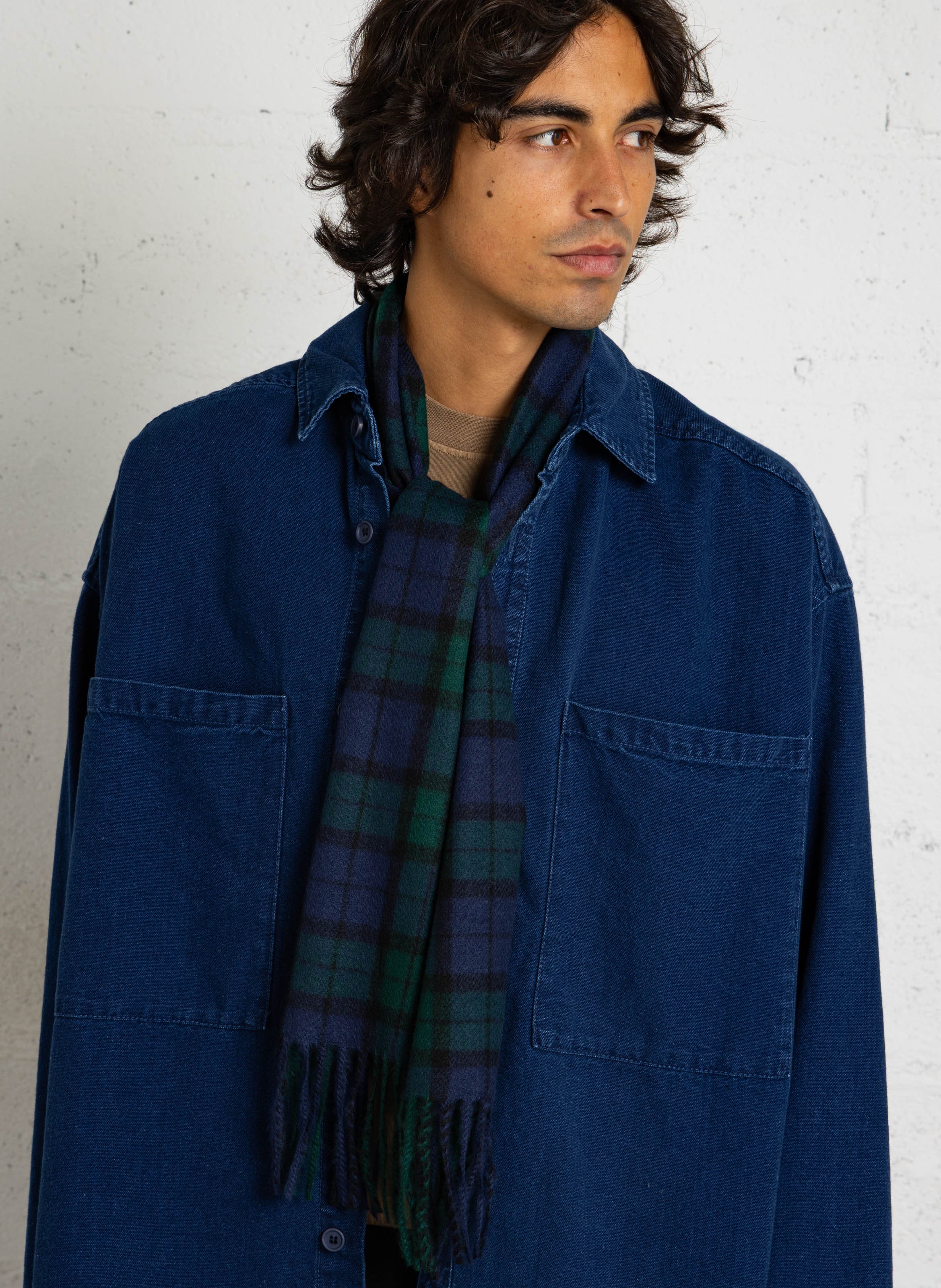Checked scarf PEPE JEANS Blue