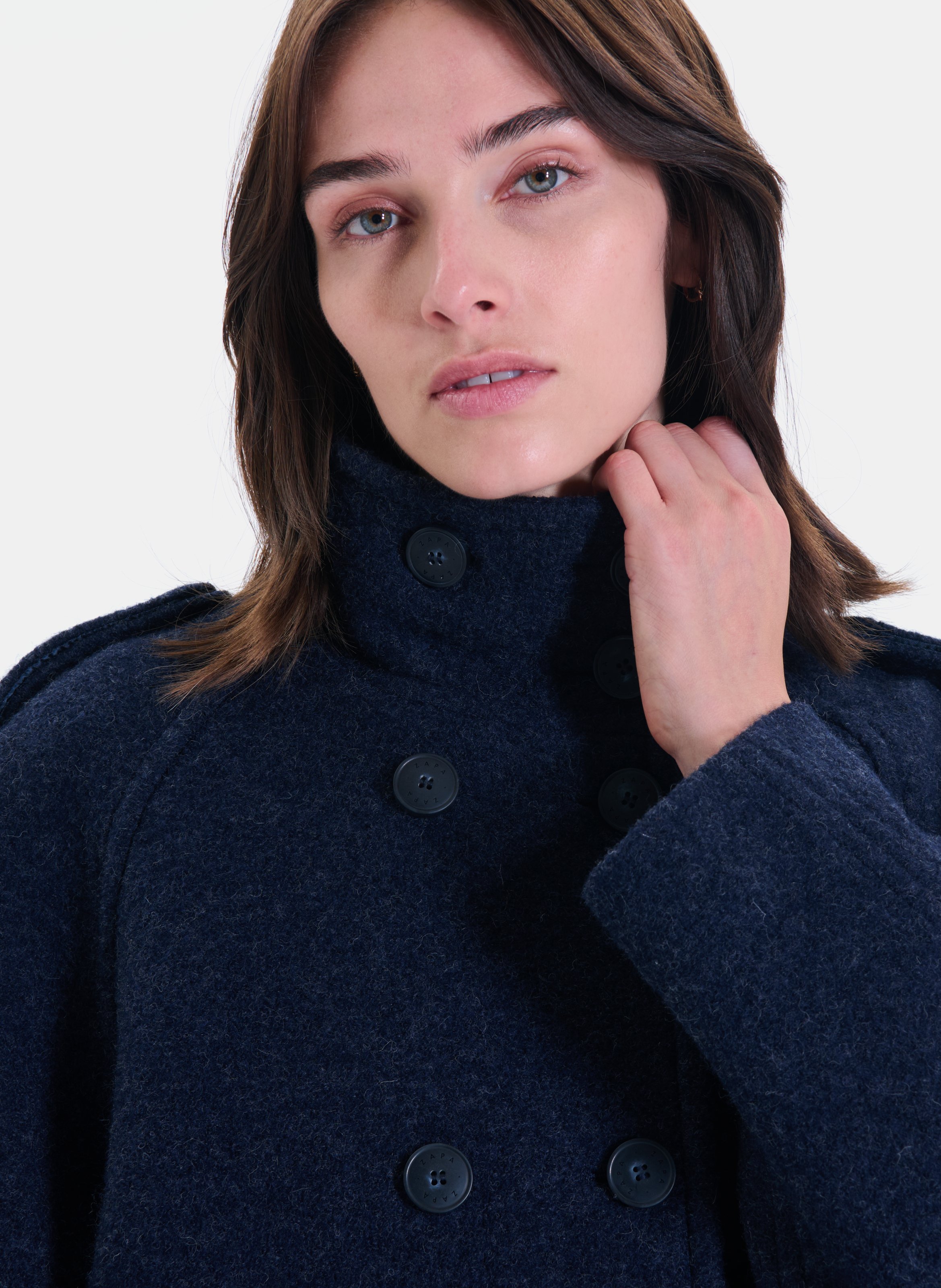 High-neck wool coat ZAPA Blue