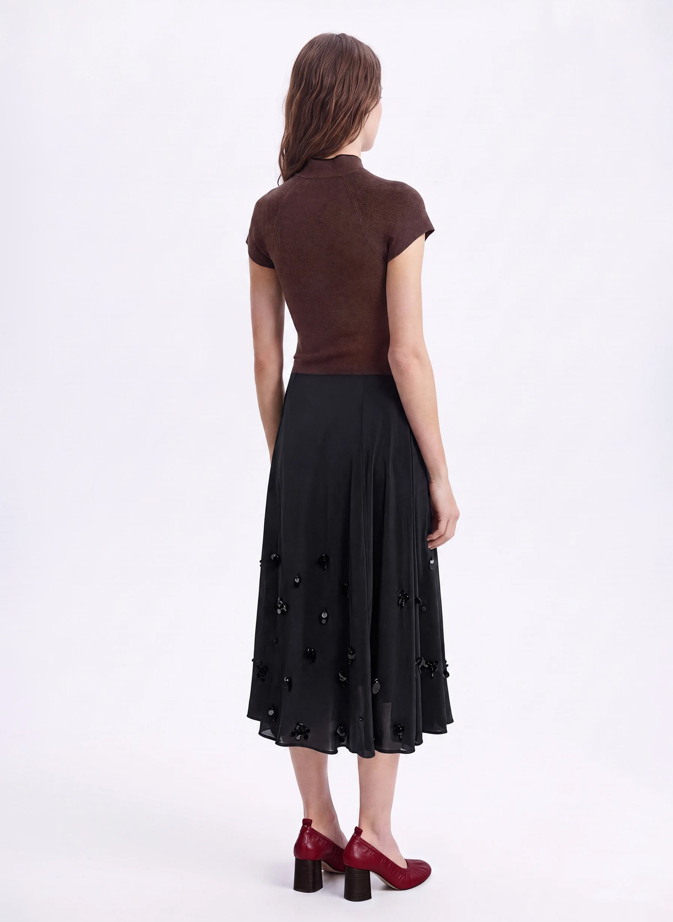 Jupe midi évasée VANESSA BRUNO Noir