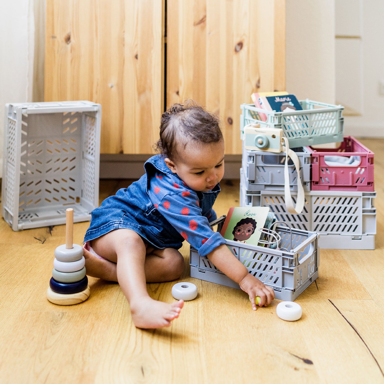 Storage boxes, set of 3 KINDSGUT Pink