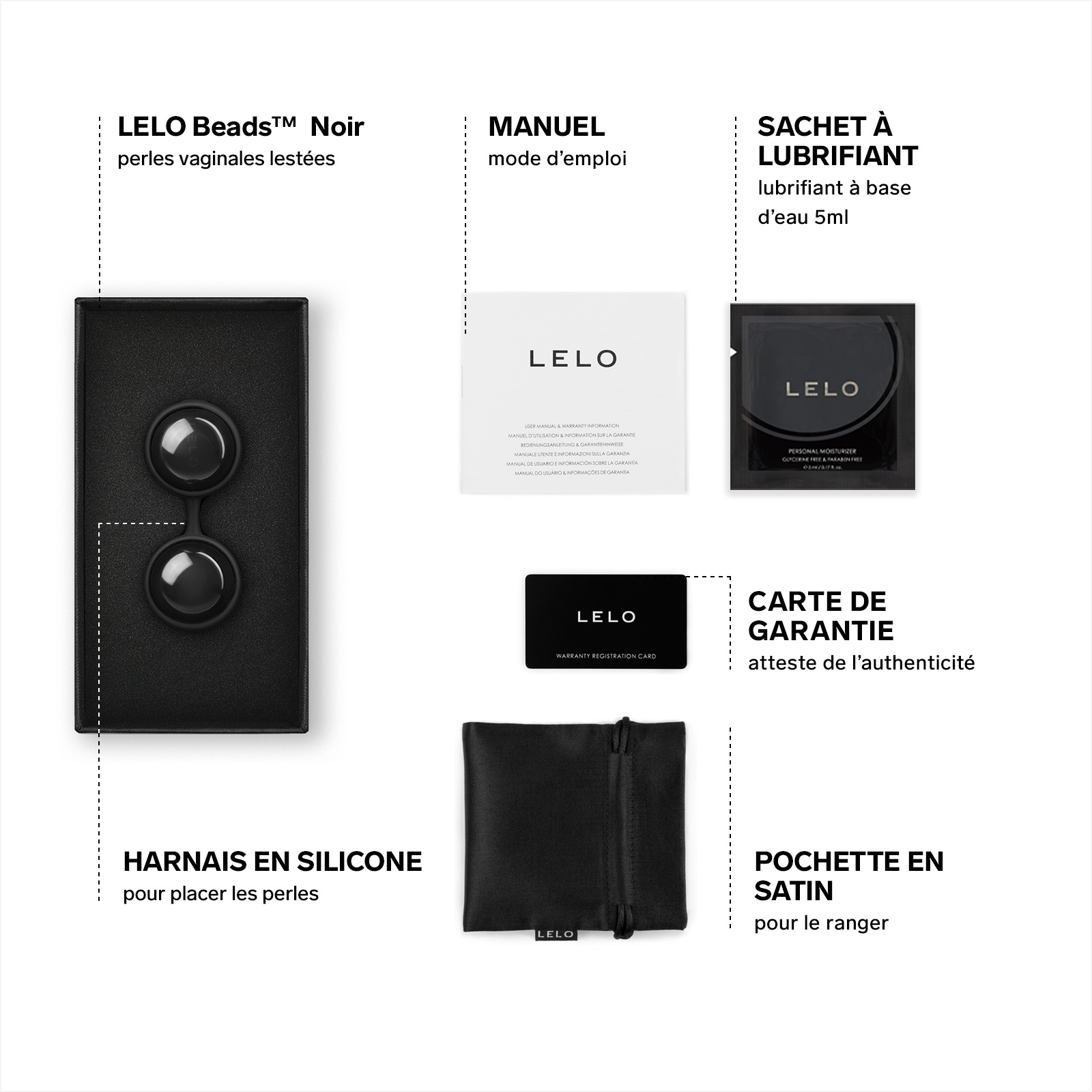 Matte black Ben wa balls LELO Noir