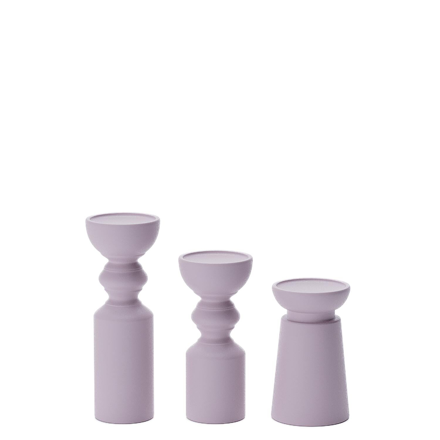 Set of 3 design-led wooden candlesticks POTIRON PARIS