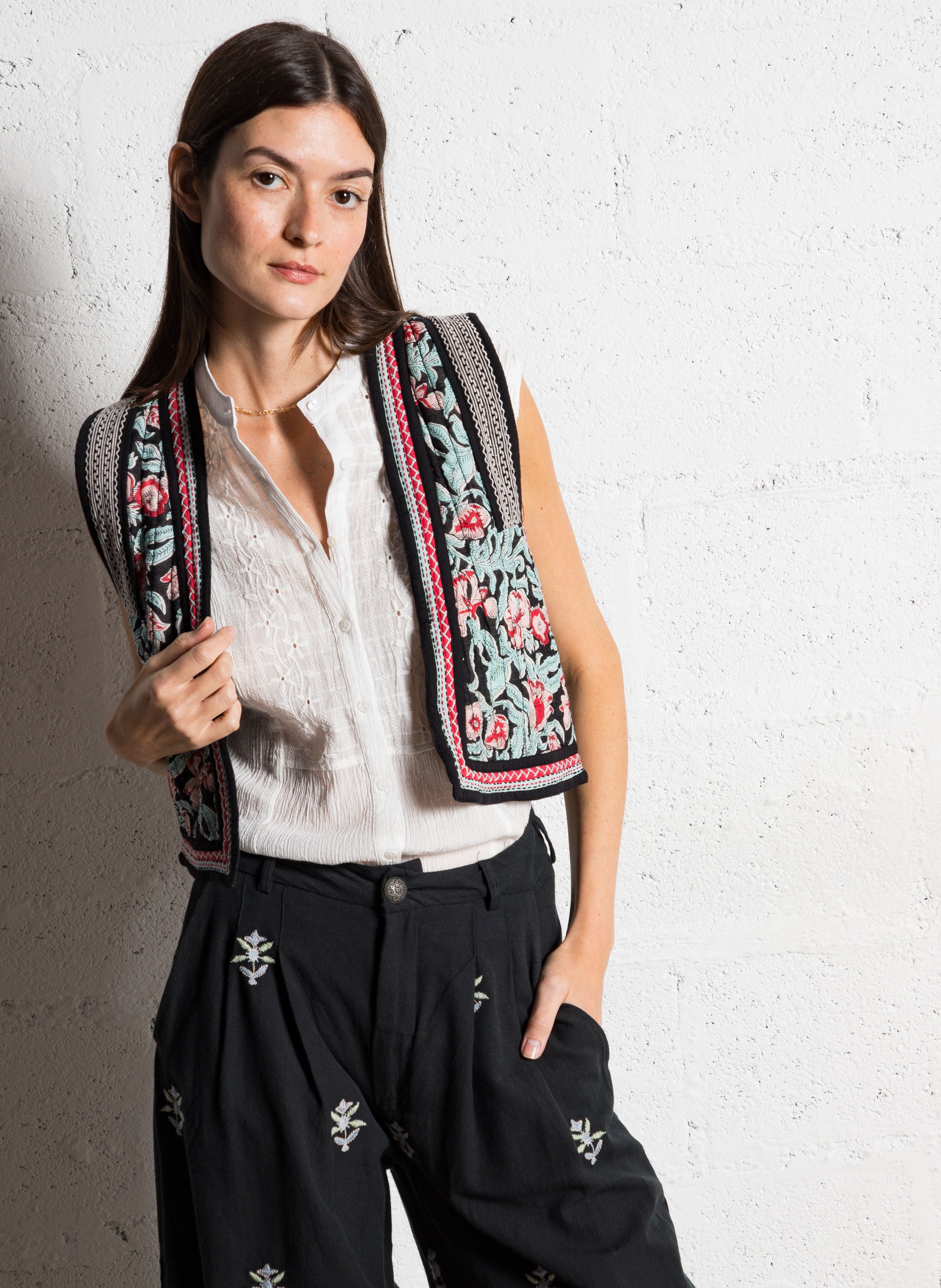 Baumwolljacke mit Schalkragen MAISON HOTEL Blau