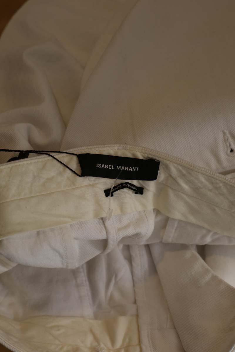 Slim-fit cotton cargo pants ISABEL MARANT - Seconde Main White