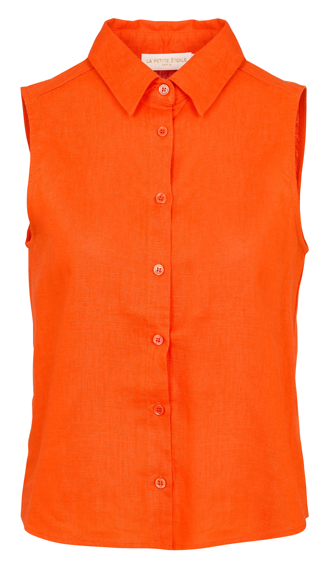 Chemise col classique en lin mélangé LA PETITE ETOILE Orange