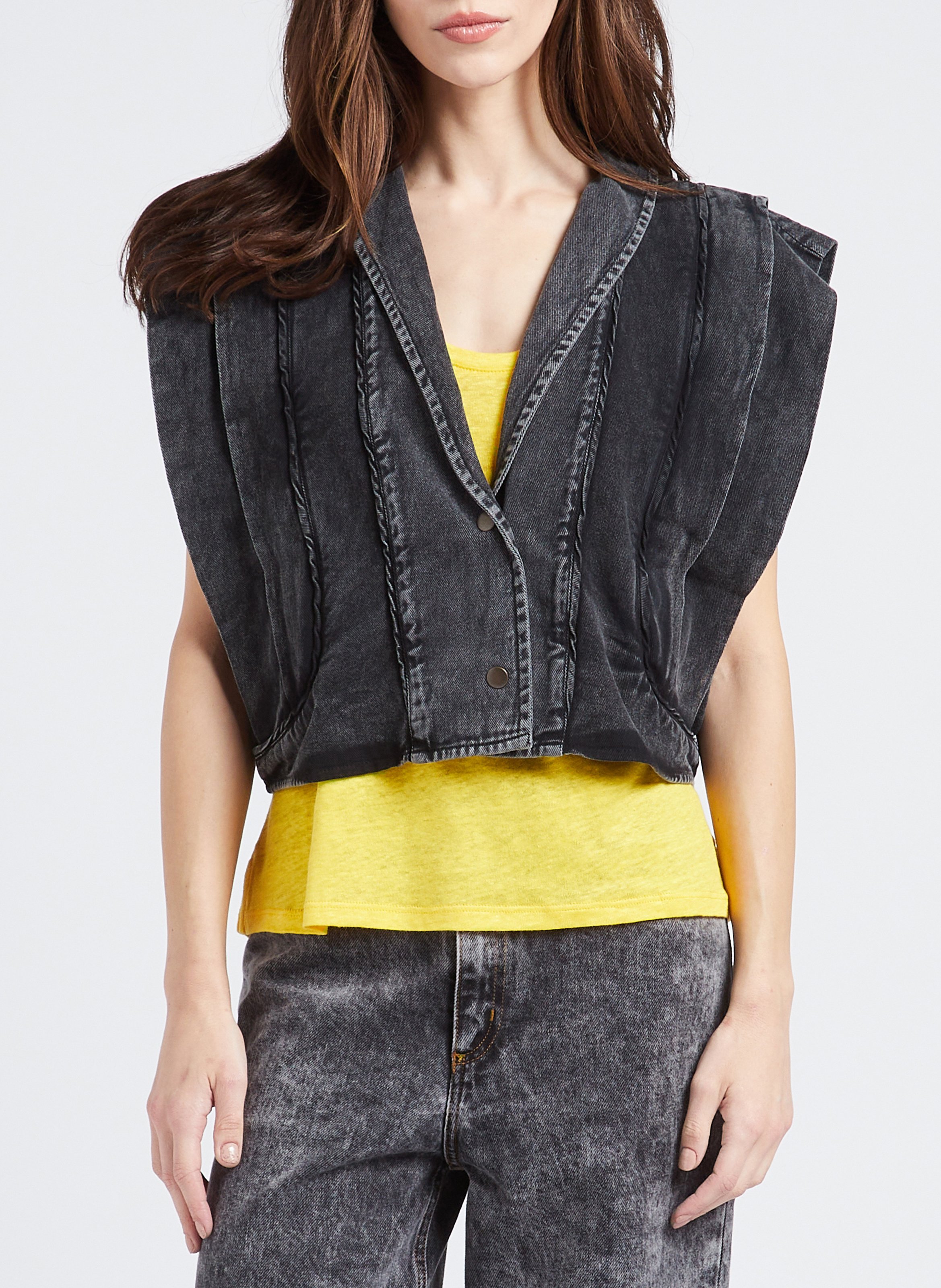 Katoenen jasje met V-hals BY BAR